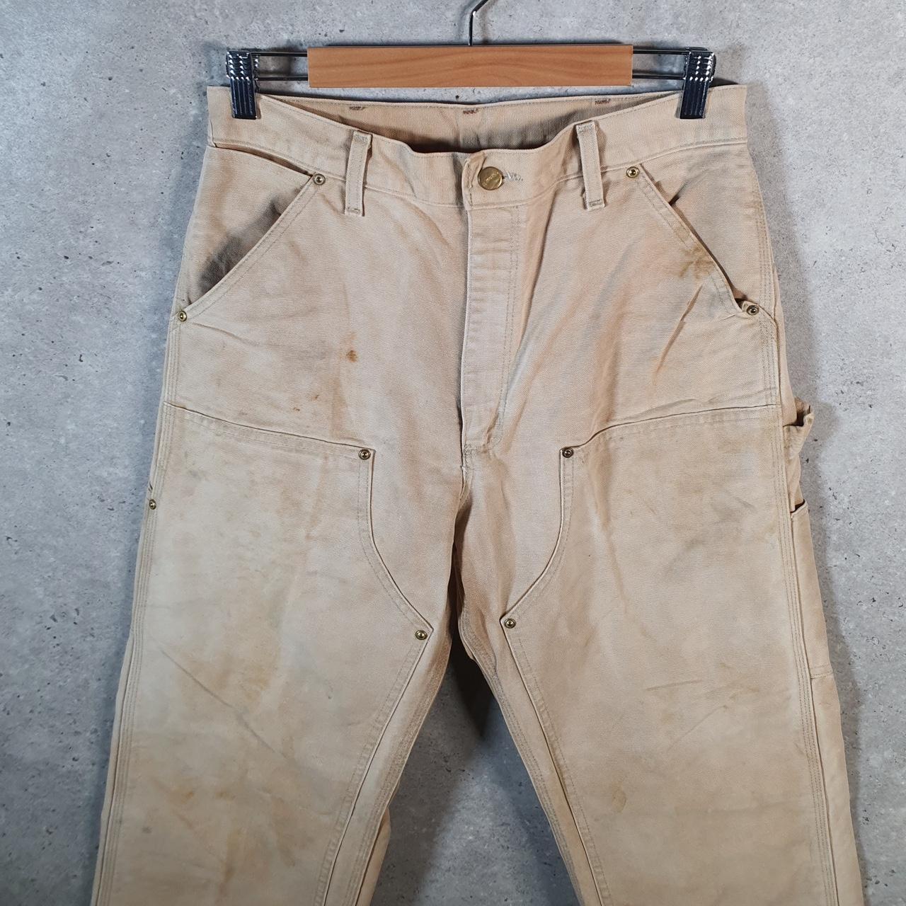 Vintage Carhartt Carpenter Double Knee Trousers Mens W30 L32 Brown Dungaree Fit Workwear