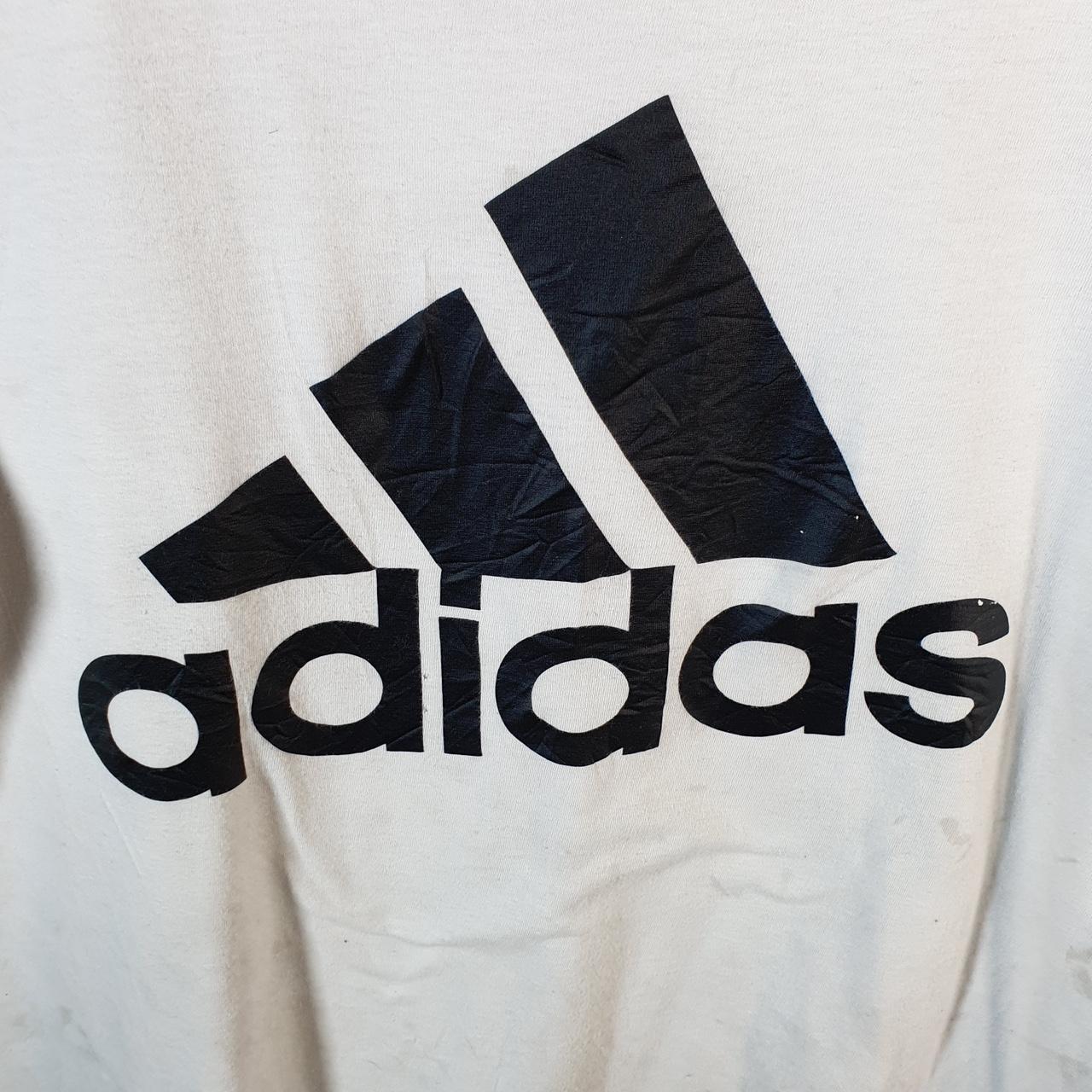 Vintage Adidas Amplifier T Shirt Men’s Large White Three Stripes Logo Athletic