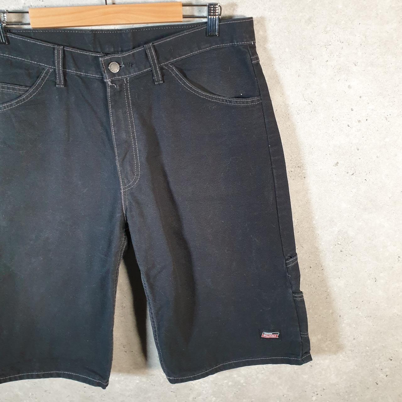 Vintage Dickies Baggy Chino Shorts Jorts Cargo Mens W34 Black Loose Fit