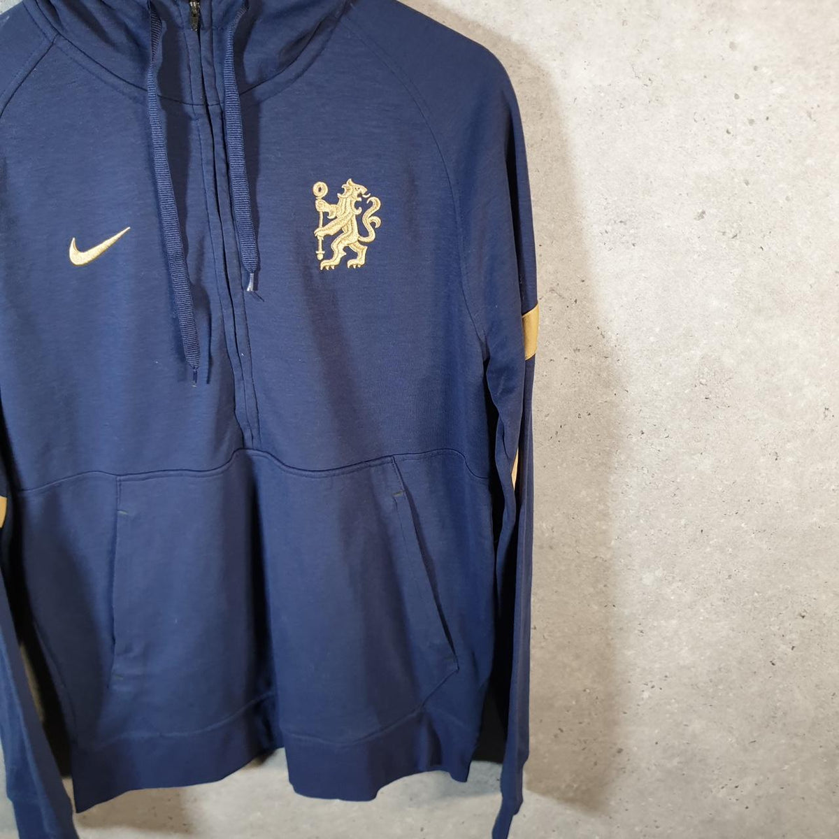 Vintage Nike Dri Fit USA Hoodie Men’s Medium Navy Blue Swoosh Y2K Full Zip