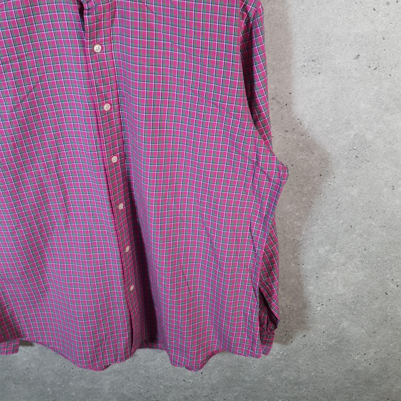 Vintage Ralph Lauren Button Down Shirt Men’s Large Pink Checkered Cotton
