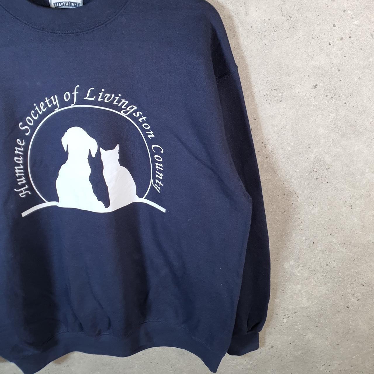 Vintage Lee Heavyweight Sweatshirt Men’s Large Navy Human Society Livingston County