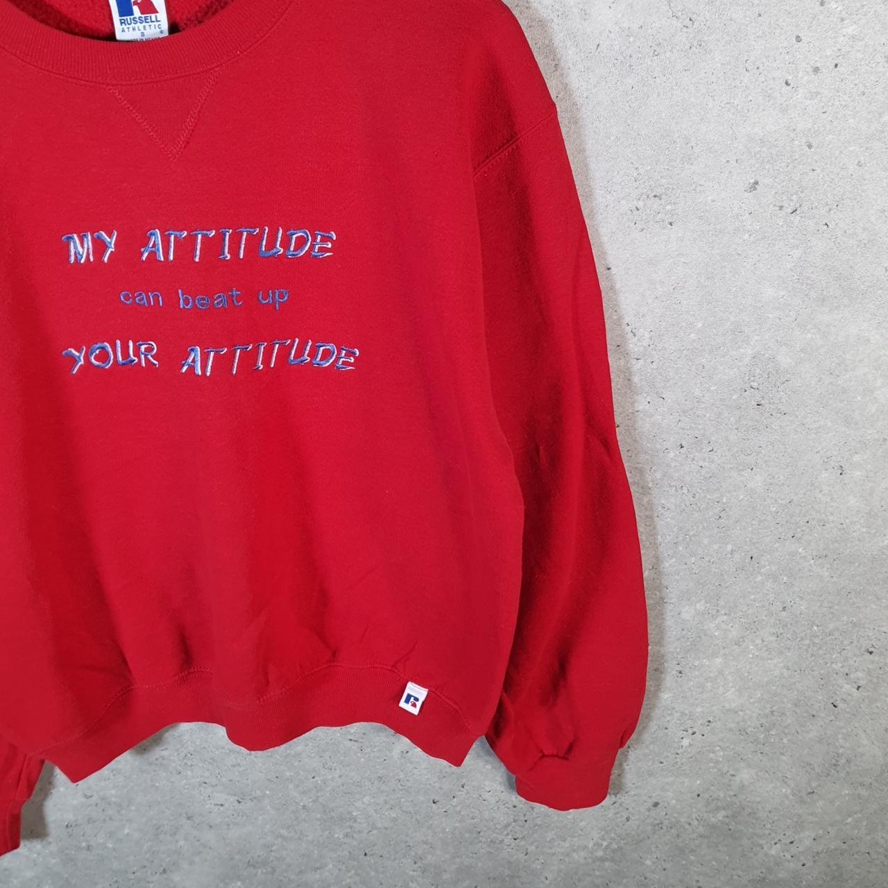 Vintage Russell Athletic Attitude Sweatshirt Men’s Small Red Baggy Blank