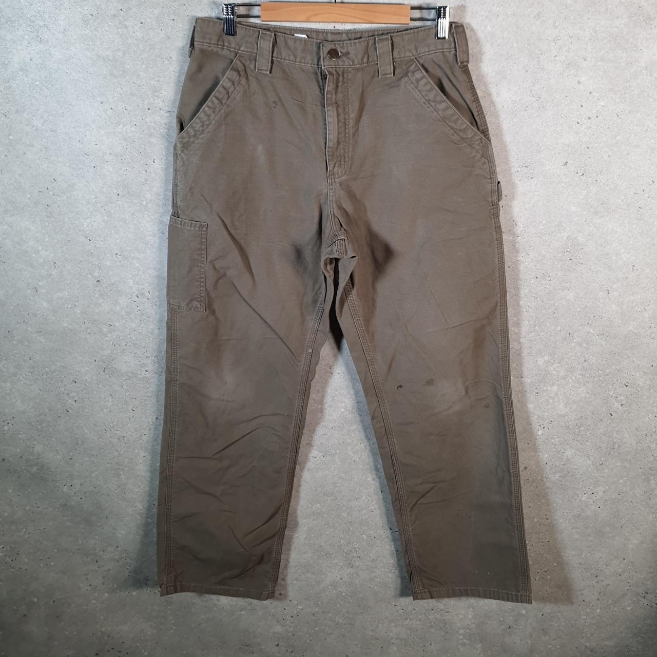 Vintage Carhartt Carpenter Trousers Mens W34 L32 Brown Original Dungaree Fit Workwear USA
