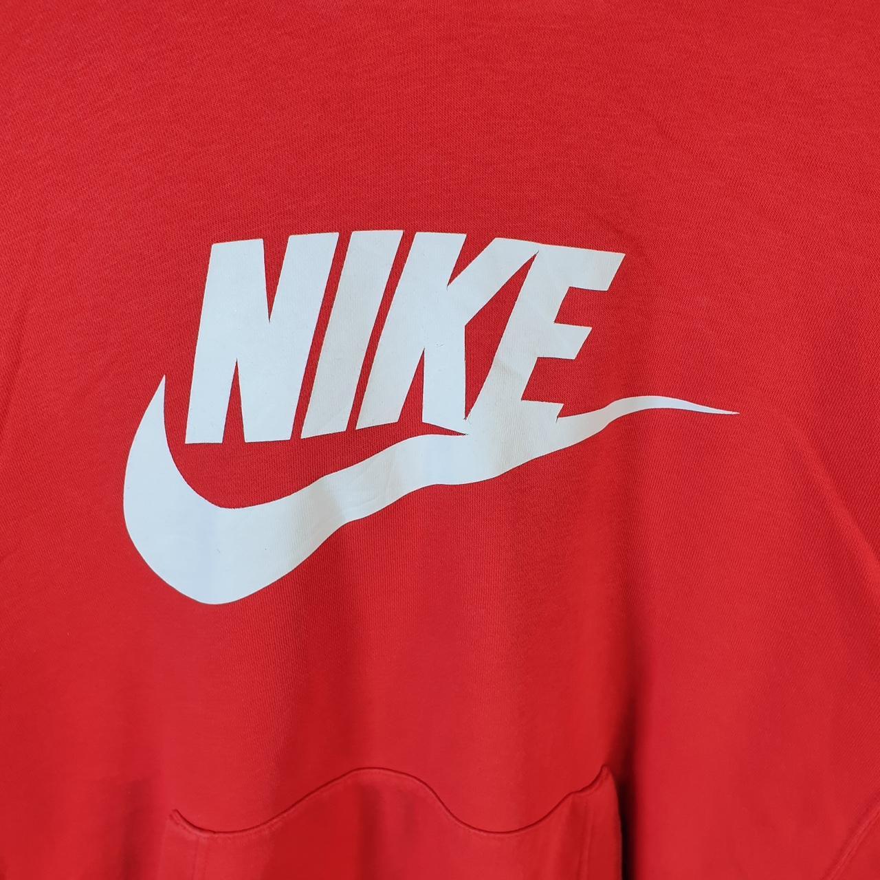 Vintage Nike Club Spellout Hoodie Men’s Medium Red Swoosh Y2K Pullover