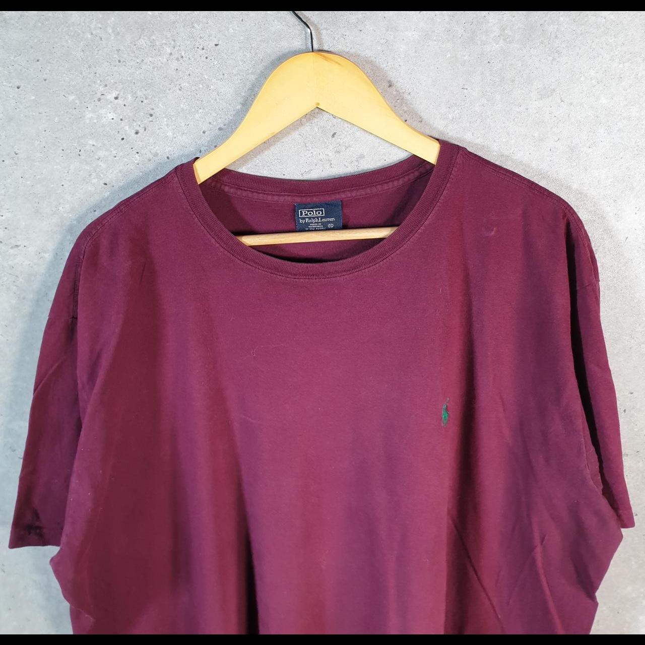 Vintage Ralph Lauren Polo T Shirt Men’s XL Burgundy Red Embroidered Classic Fit Pony C8590