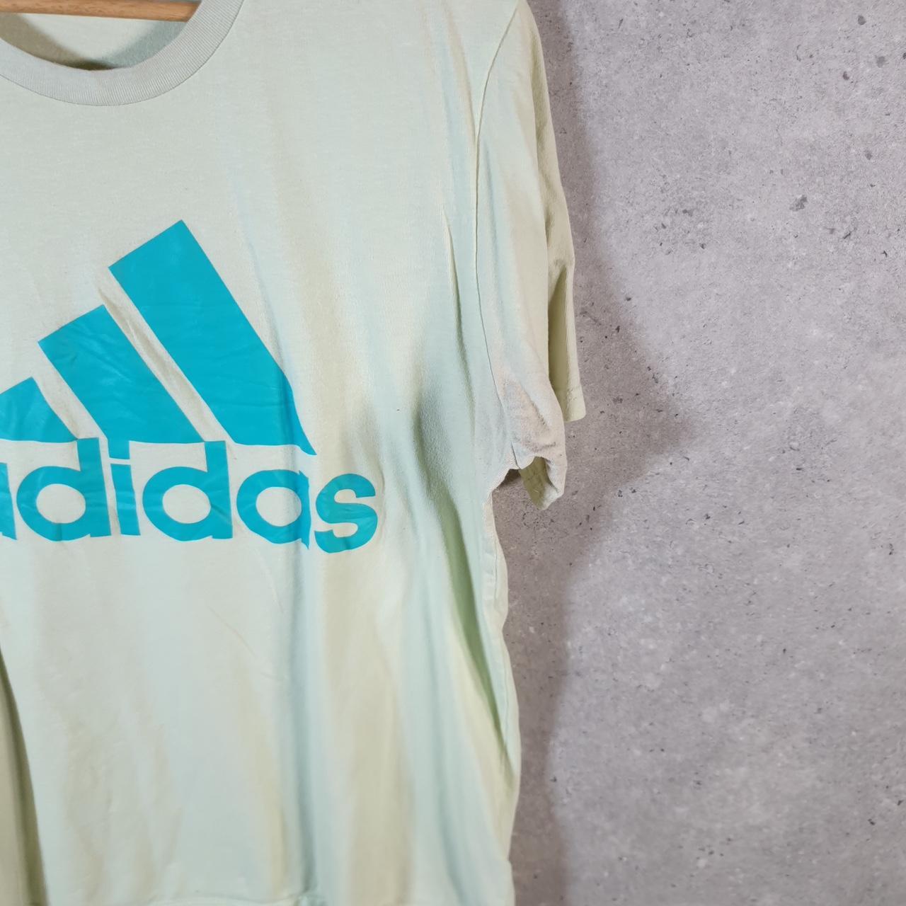 Vintage Adidas Spellout T Shirt Men’s Medium Green Three Stripes Athletic