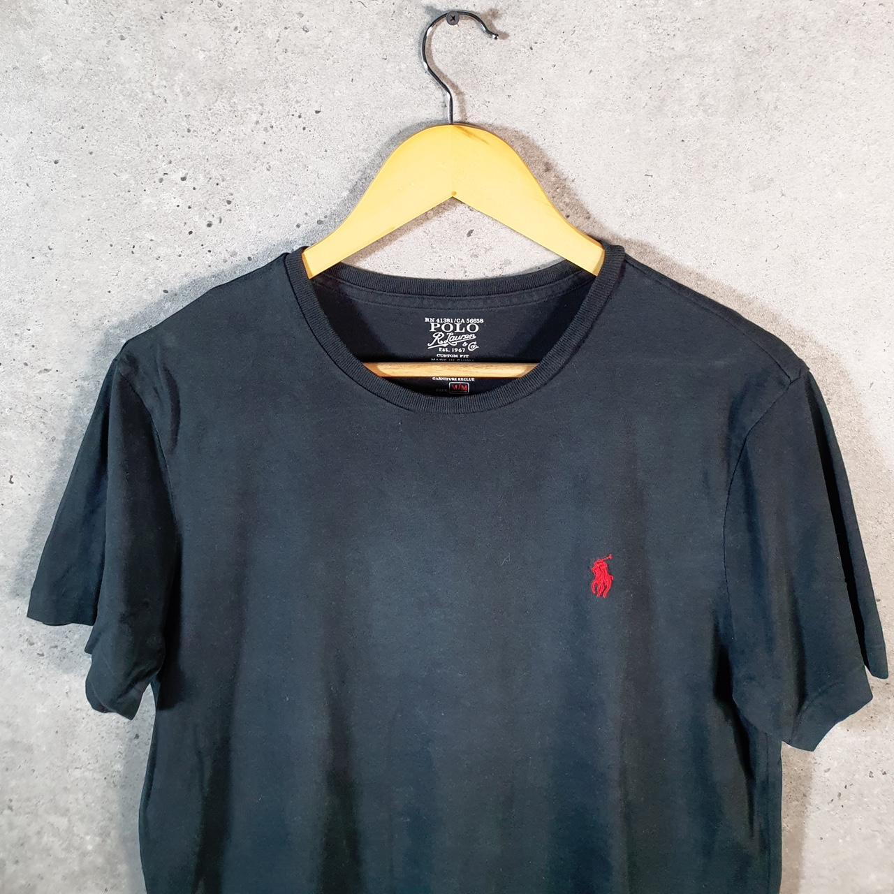 Vintage Ralph Lauren Polo Sport T Shirt Men’s Medium Black Slim Fit Embroidered Pony C8663