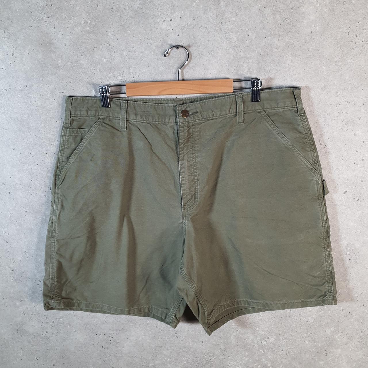 Vintage Carhartt Baggy Carpenter Shorts Jorts Cargo Men’s W40 Khaki Green Original Fit Workwear A4694