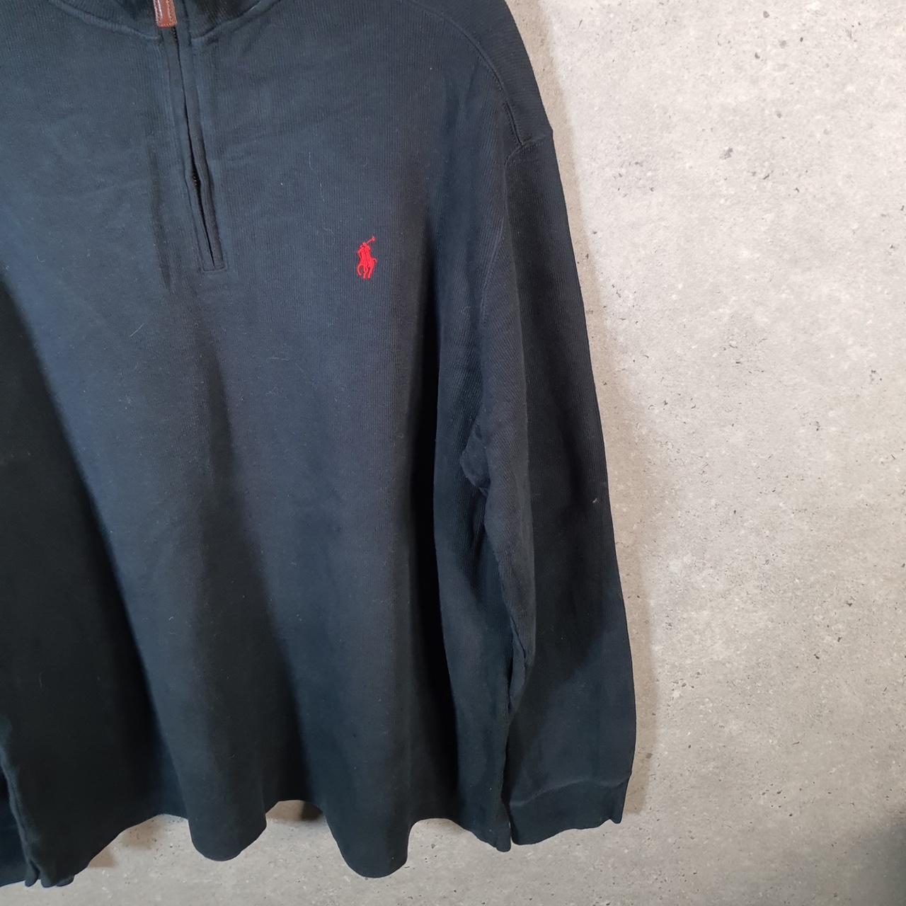Vintage Ralph Lauren Polo 1/4 Zip Sweatshirt Men’s XL Black Cotton Pullover Pony