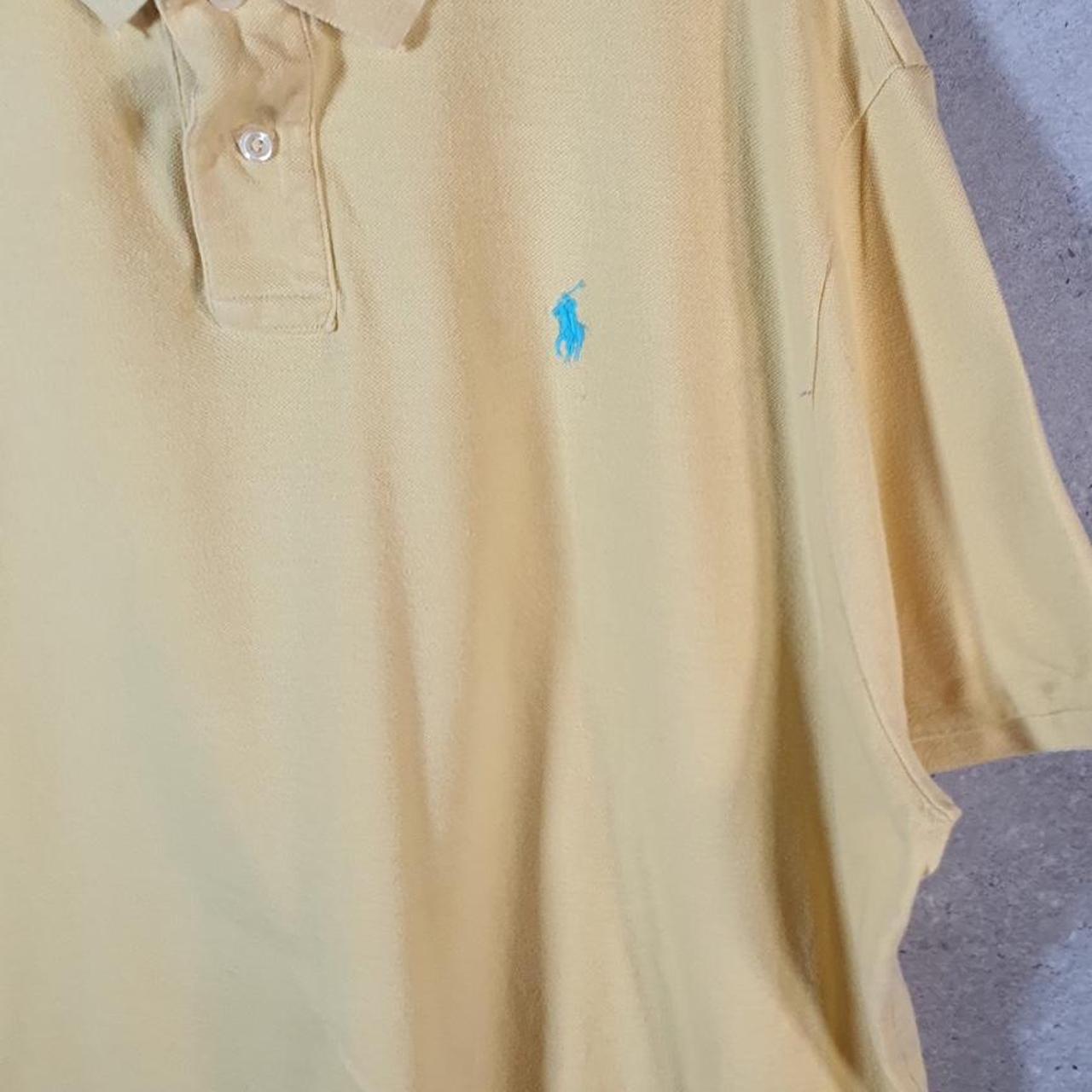 Vintage Ralph Lauren Polo Shirt Men’s 2XL Yellow Classic Fit Cotton Embroidered Pony