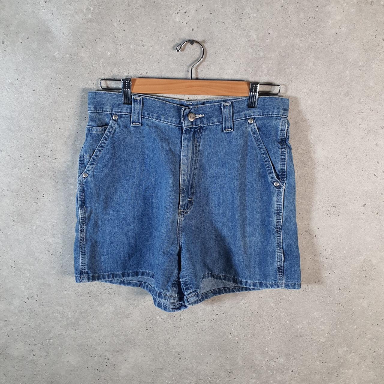 Vintage Lee Baggy Shorts Jorts Cargo Womens W30 Blue Denim Relaxed Cargo