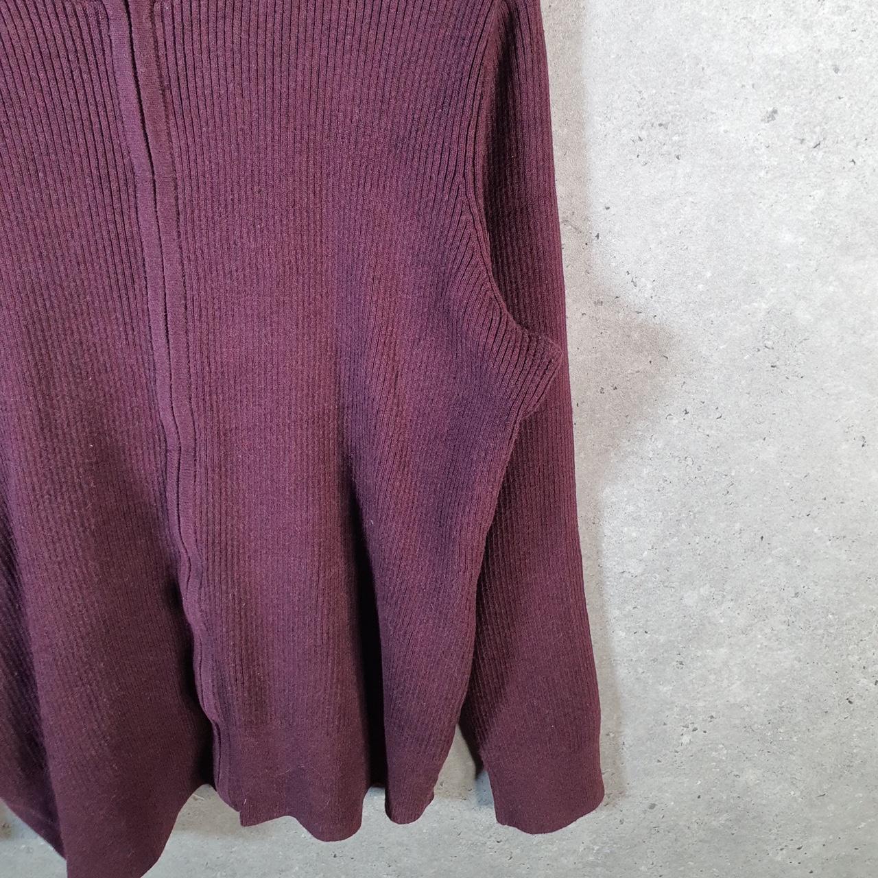 Vintage Eddie Bauer Knit Sweater Womens 2XL Burgundy Y2K Pullover Full Zip