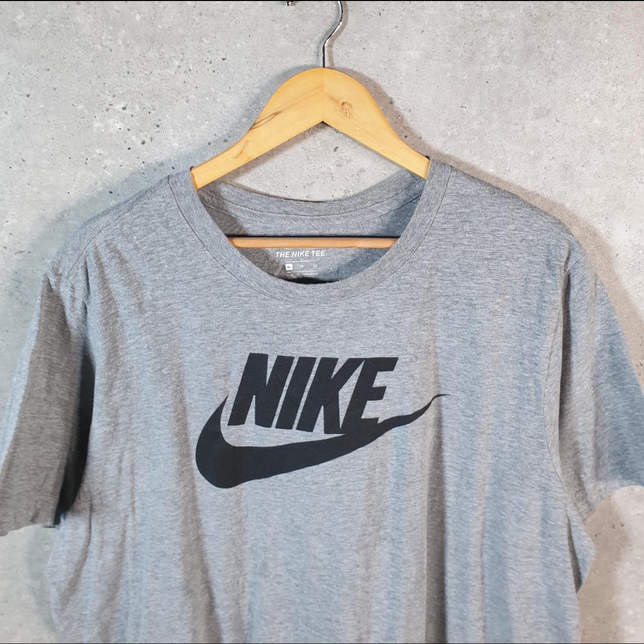 Vintage Nike T Shirt Men’s XL Grey Printed Single Swoosh Logo Athletic C8288
