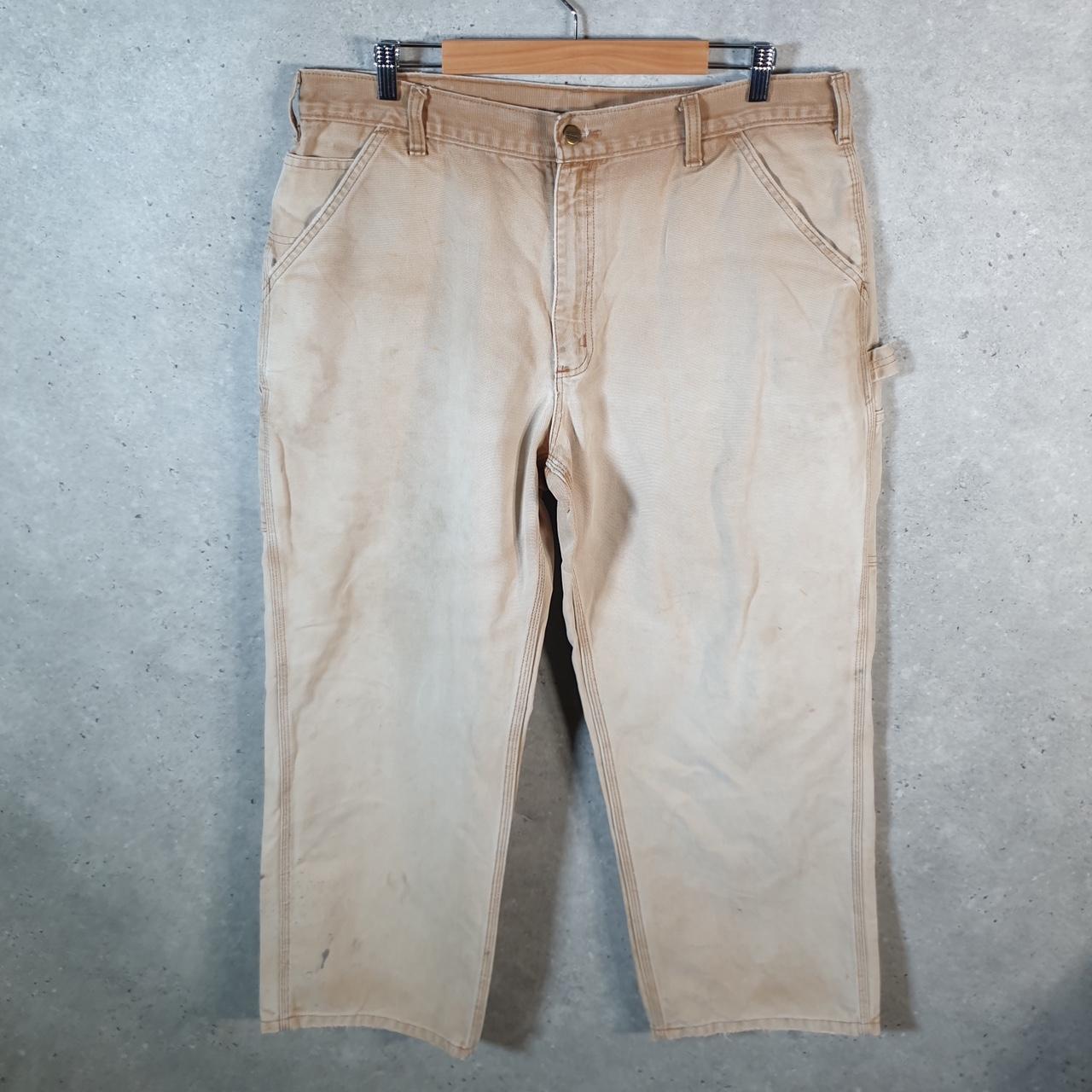 Vintage Carhartt Carpenter Trousers Mens W38 L28 Brown Dungaree Fit Workwear
