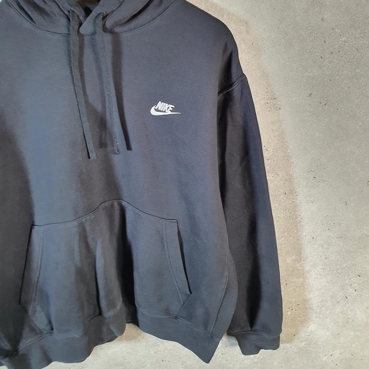 Vintage Nike Club Embroidered Hoodie Men’s Large Black Swoosh Y2K Pullover