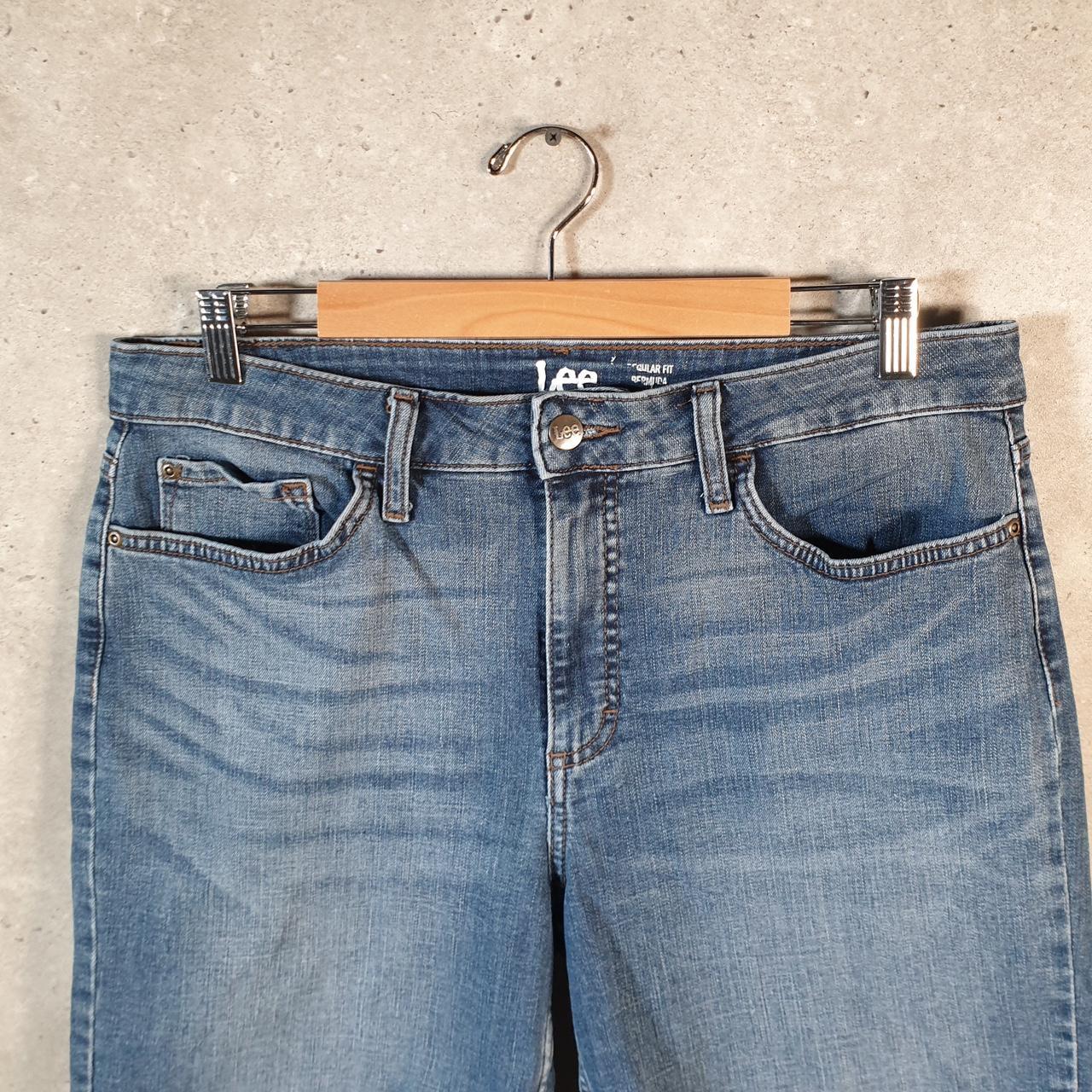 Vintage Lee Baggy Shorts Jorts Cargo Womens W34 Blue Relaxed Denim