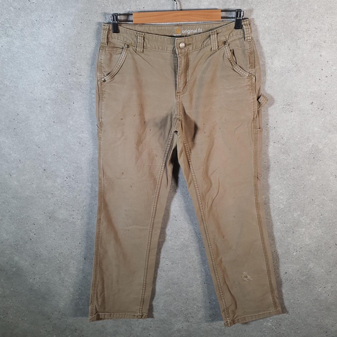 Vintage Carhartt Carpenter Trousers Womens W30 L30 Brown Original Fit Workwear