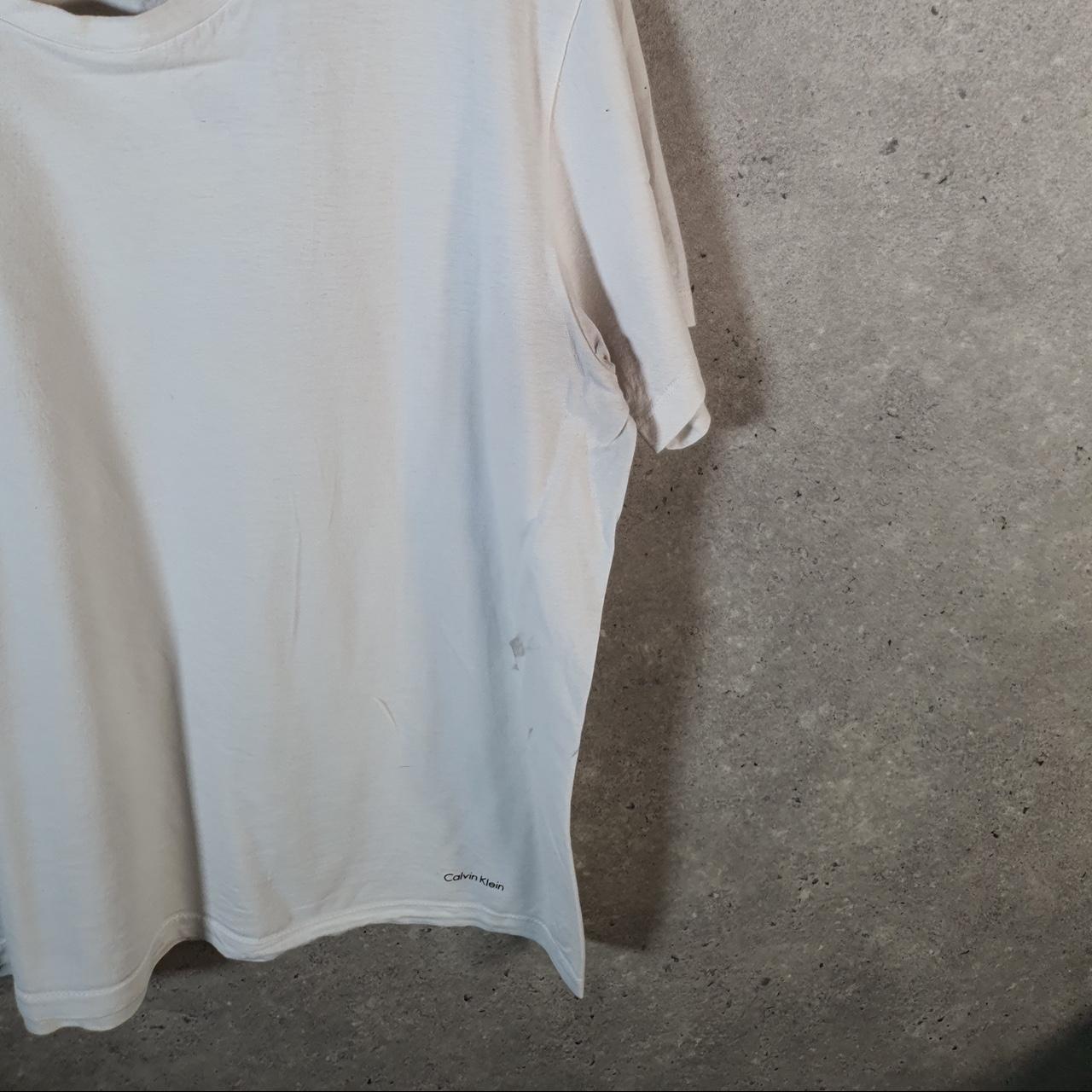 Vintage Calvin Klein Spellout Blank T Shirt Men’s Medium White Casual Sports