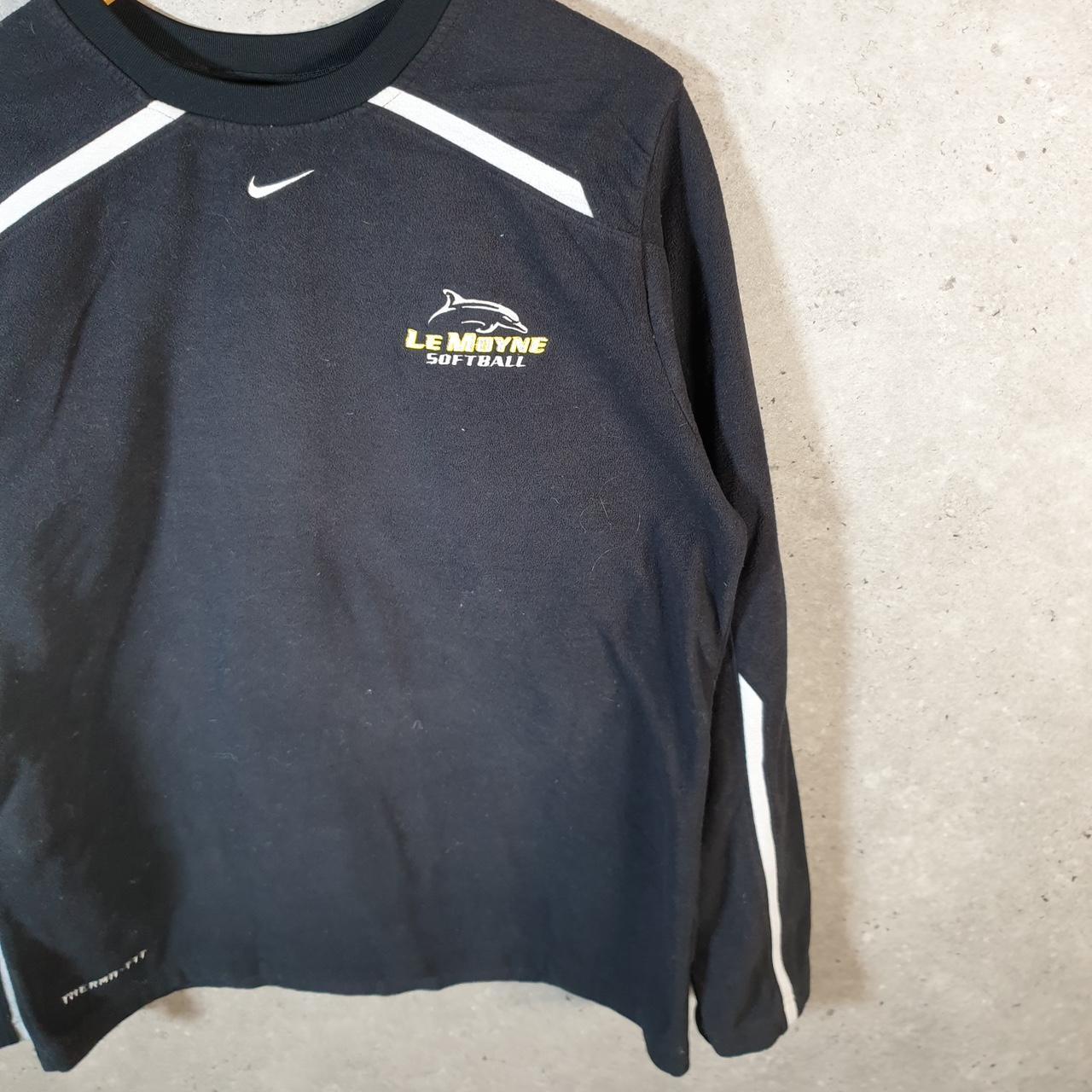 Vintage Nike Therma Fit Embroidered Sweatshirt Fleece Men’s Small Black Swoosh Pullover