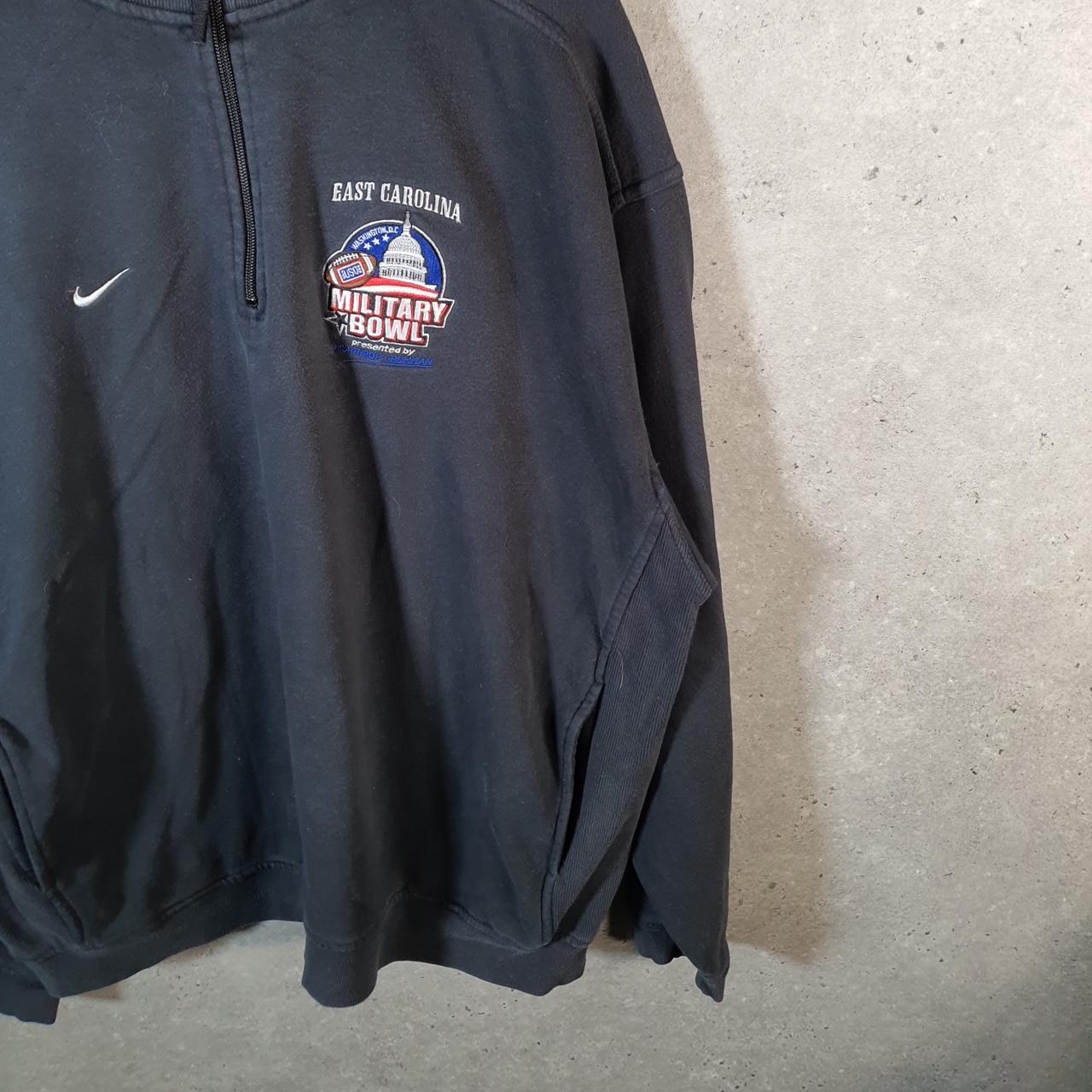 Vintage Nike Club Sweatshirt Men’s XL Black 1/4 Zip Swoosh East Carolina Military Bowl