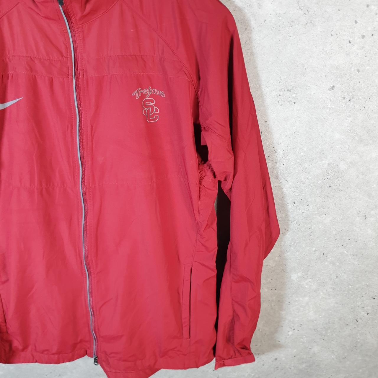 Vintage Nike Windbreaker Track Jacket Mens Large Red USA Swoosh Full Zip