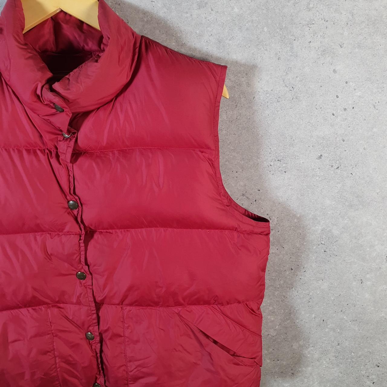 Vintage L.L. Bean Gilet Down Puffer Jacket Womens Medium Red Waterproof Shell