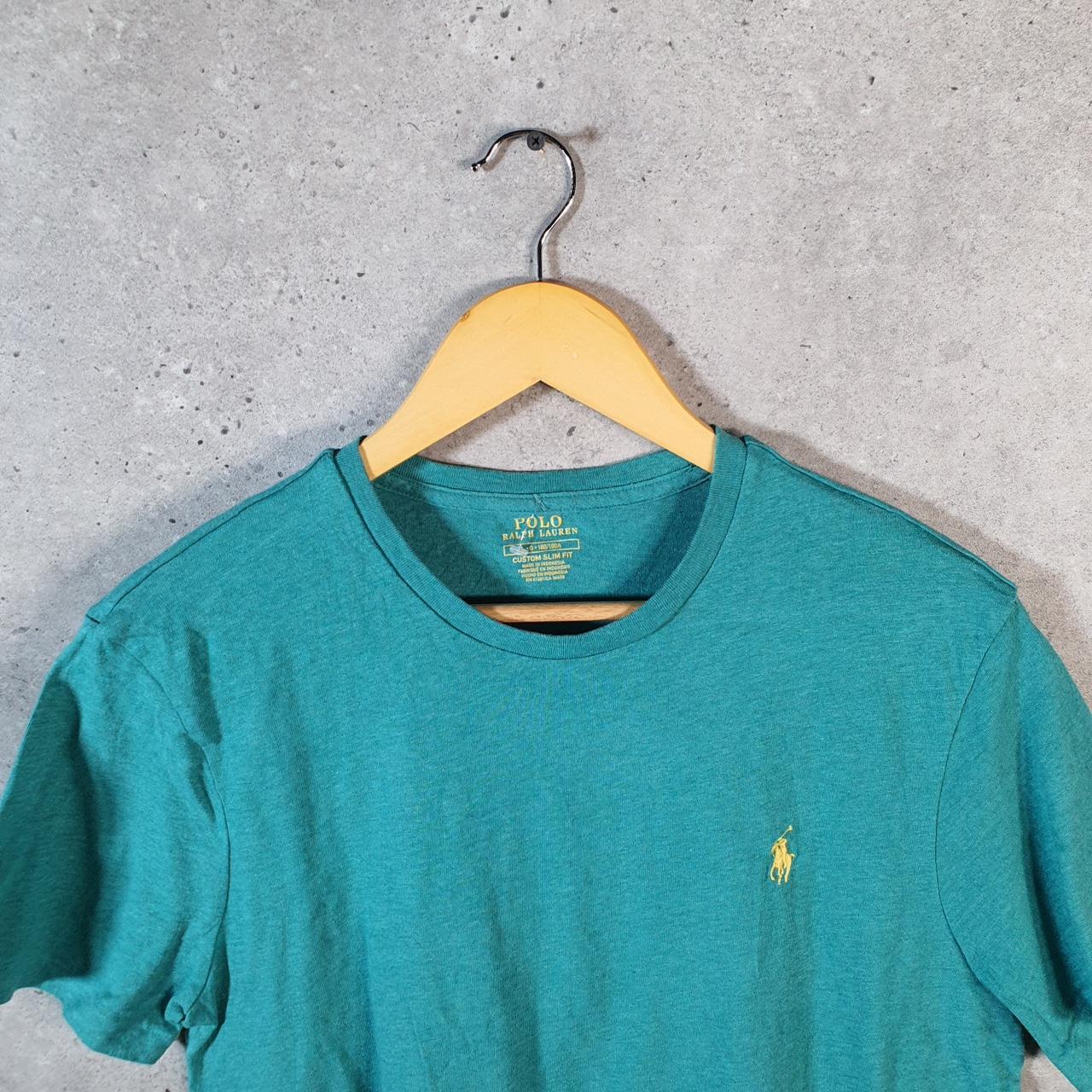 Vintage Ralph Lauren Polo T Shirt Men’s Large Blue Embroidered Pony Custom Slim Fit C9124