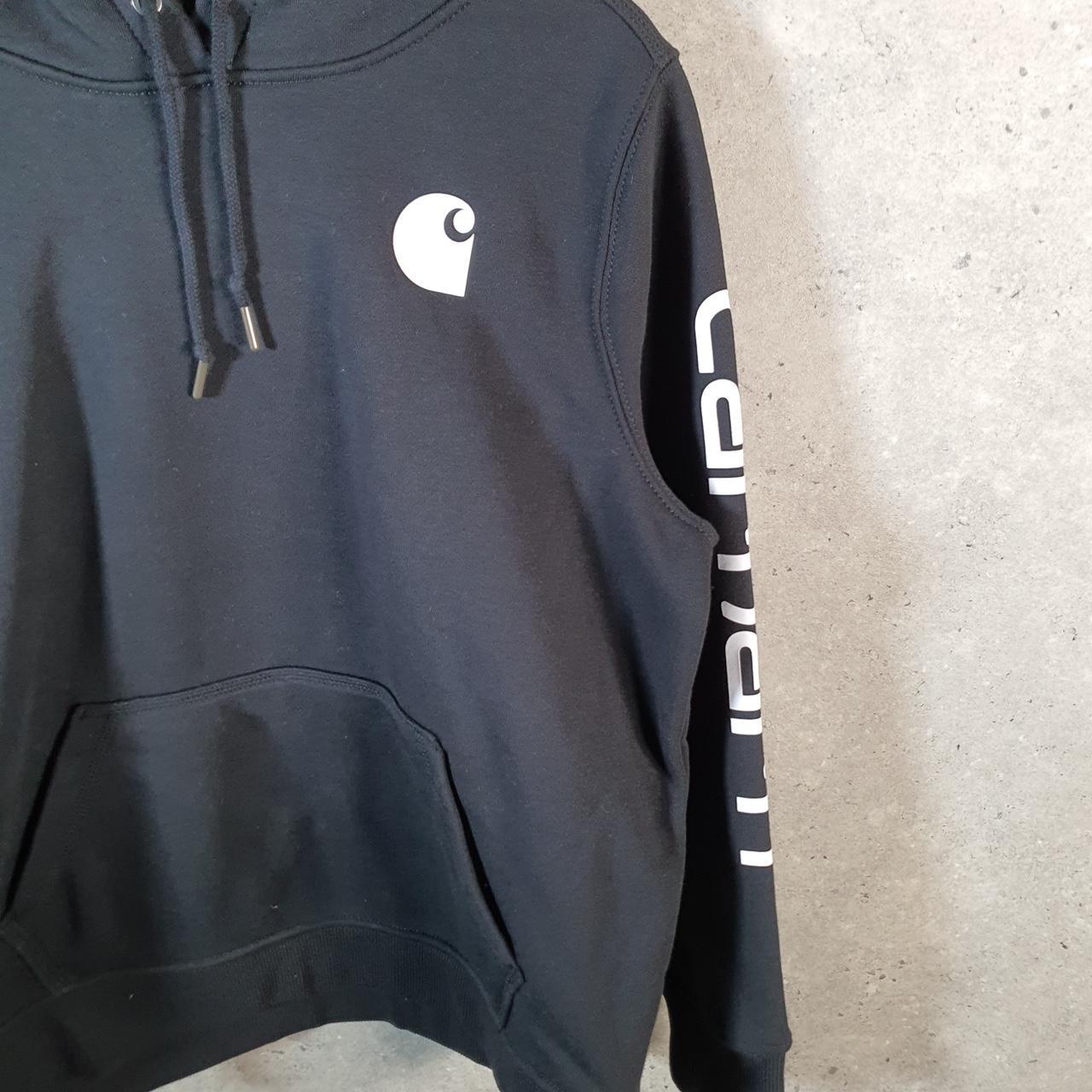 Vintage Carhartt Hoodie Womens Large Black Pullover Blank USA Relaxed Fit