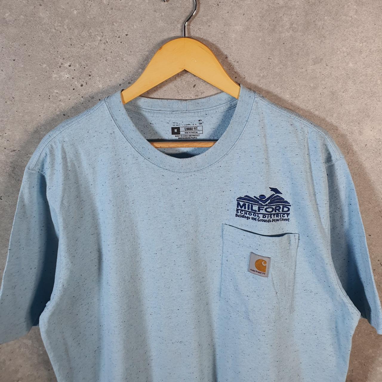 Vintage Carhartt Pocket T Shirt Men’s Medium Blue Workwear Chore Utility Loose Fit C9226