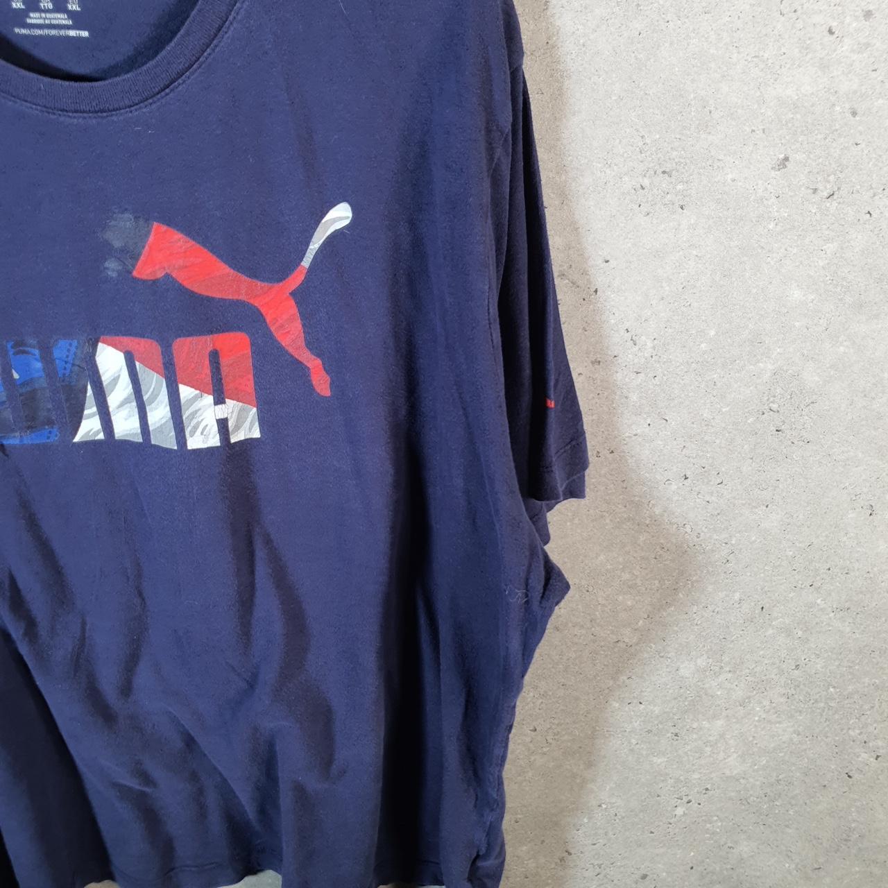 Vintage Puma Spellout T Shirt Men’s 2XL Navy Blue sports Logo Athletic