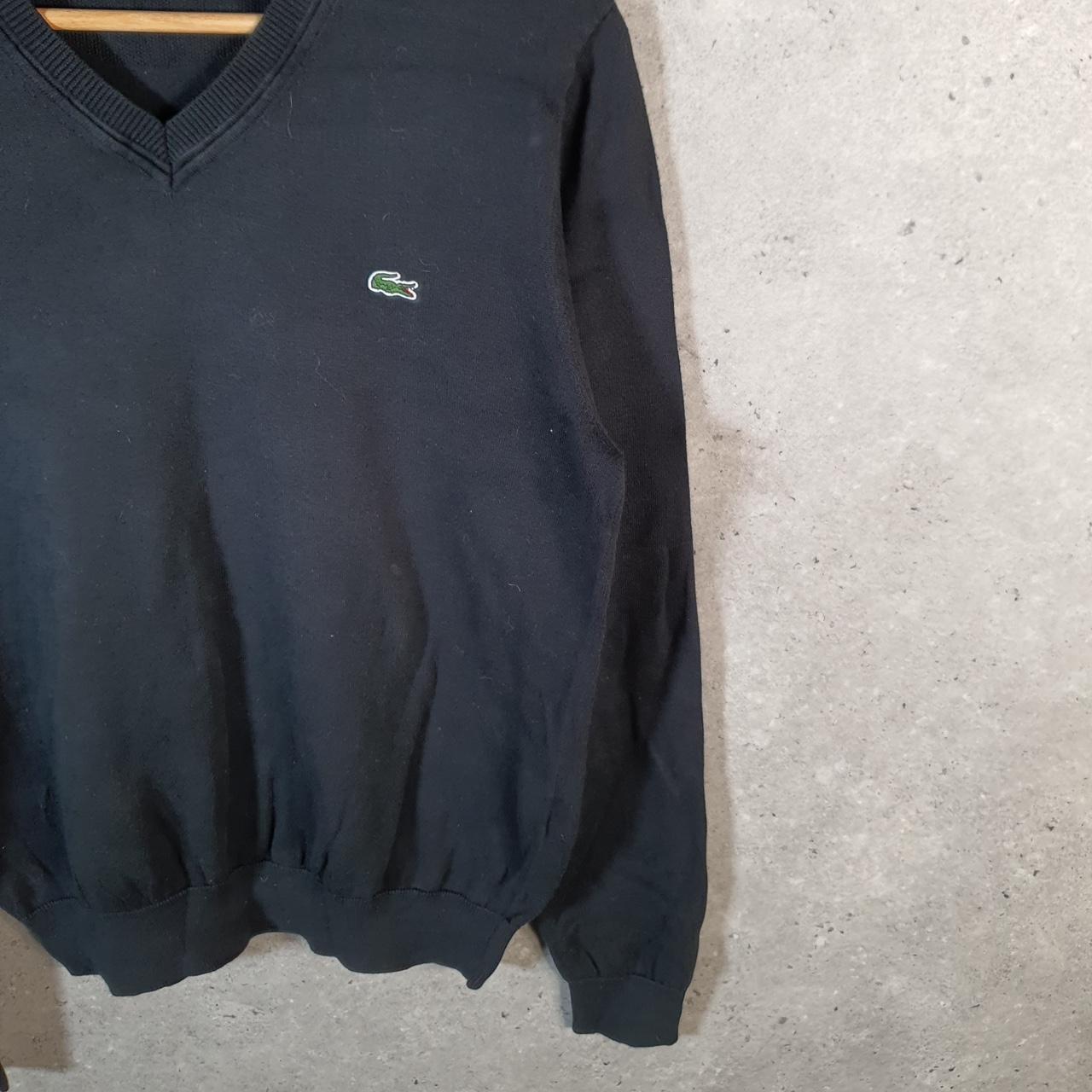 Vintage Lacoste Sweatshirt Men’s Small Black Pullover Logo Y2K Jumper Logo Casual