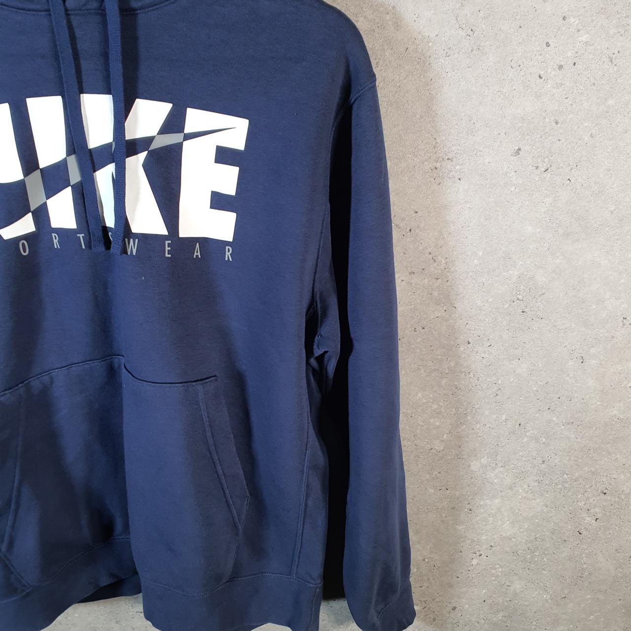 Vintage Nike Club Hoodie Men’s Medium Blue Swoosh Y2K Pullover Sweatshirt Logo