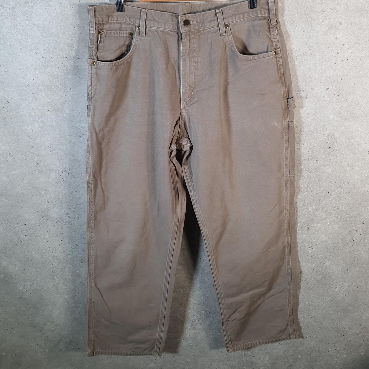 Vintage Carhartt Carpenter Trousers Mens W38 L32 Brown Loose Fit Workwear