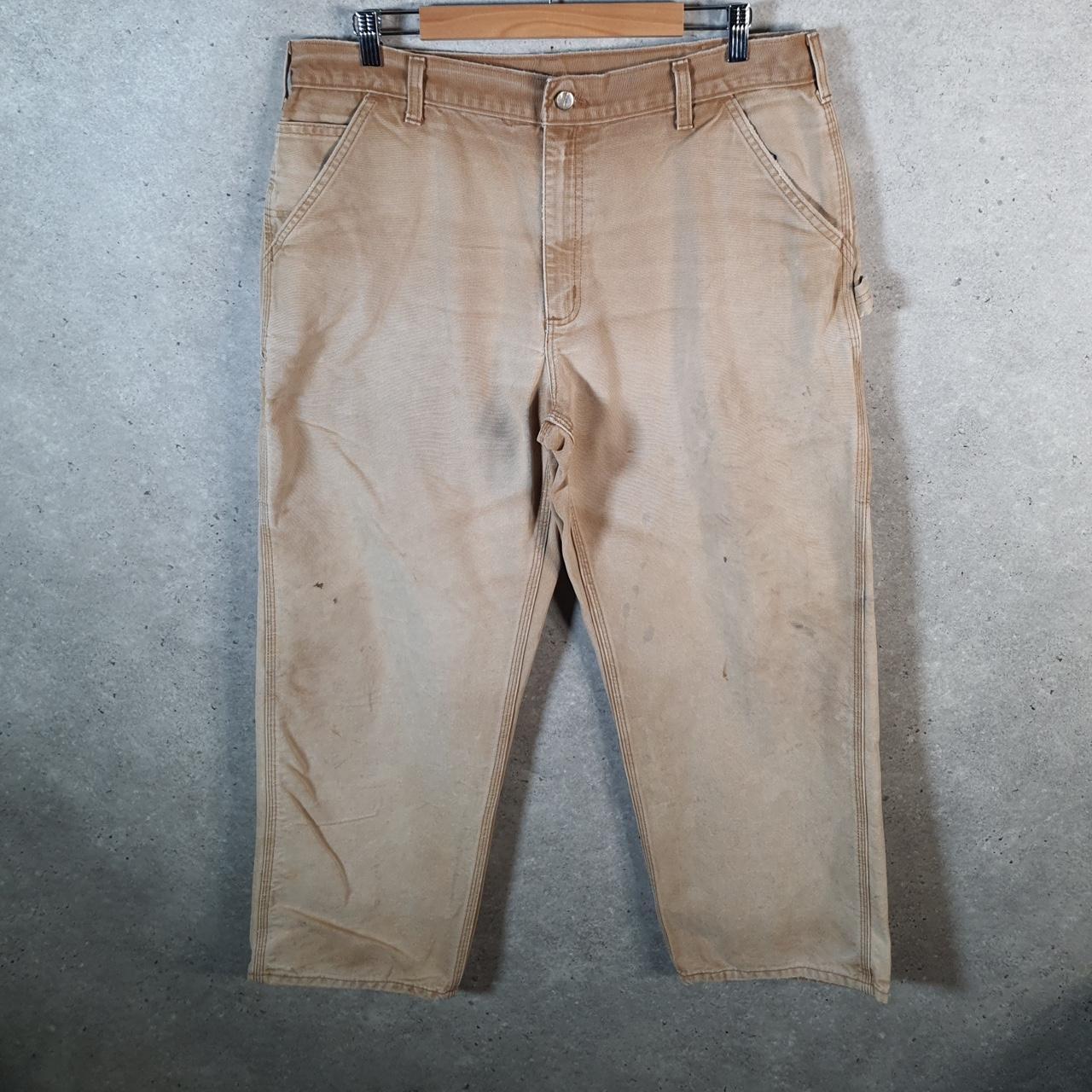 Vintage Carhartt Carpenter Trousers Mens W38 L29 Brown Dungaree Fit Workwear