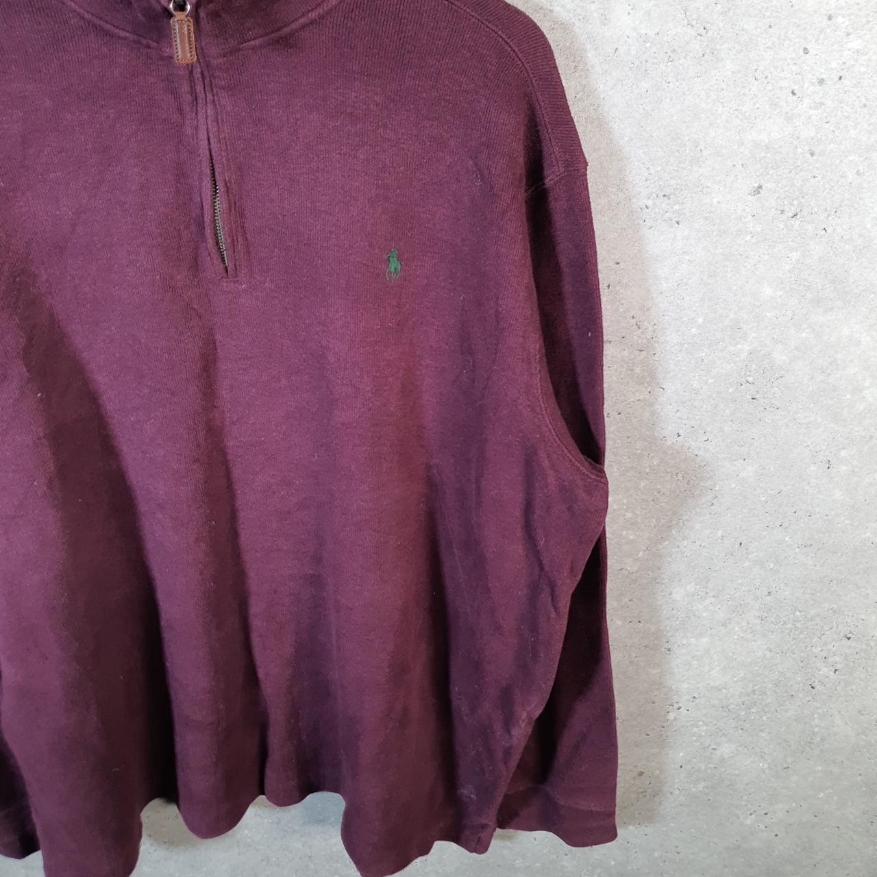 Vintage Ralph Lauren Polo 1/4 Zip Sweatshirt Men’s 2XL Burgundy Cotton Pullover Pony