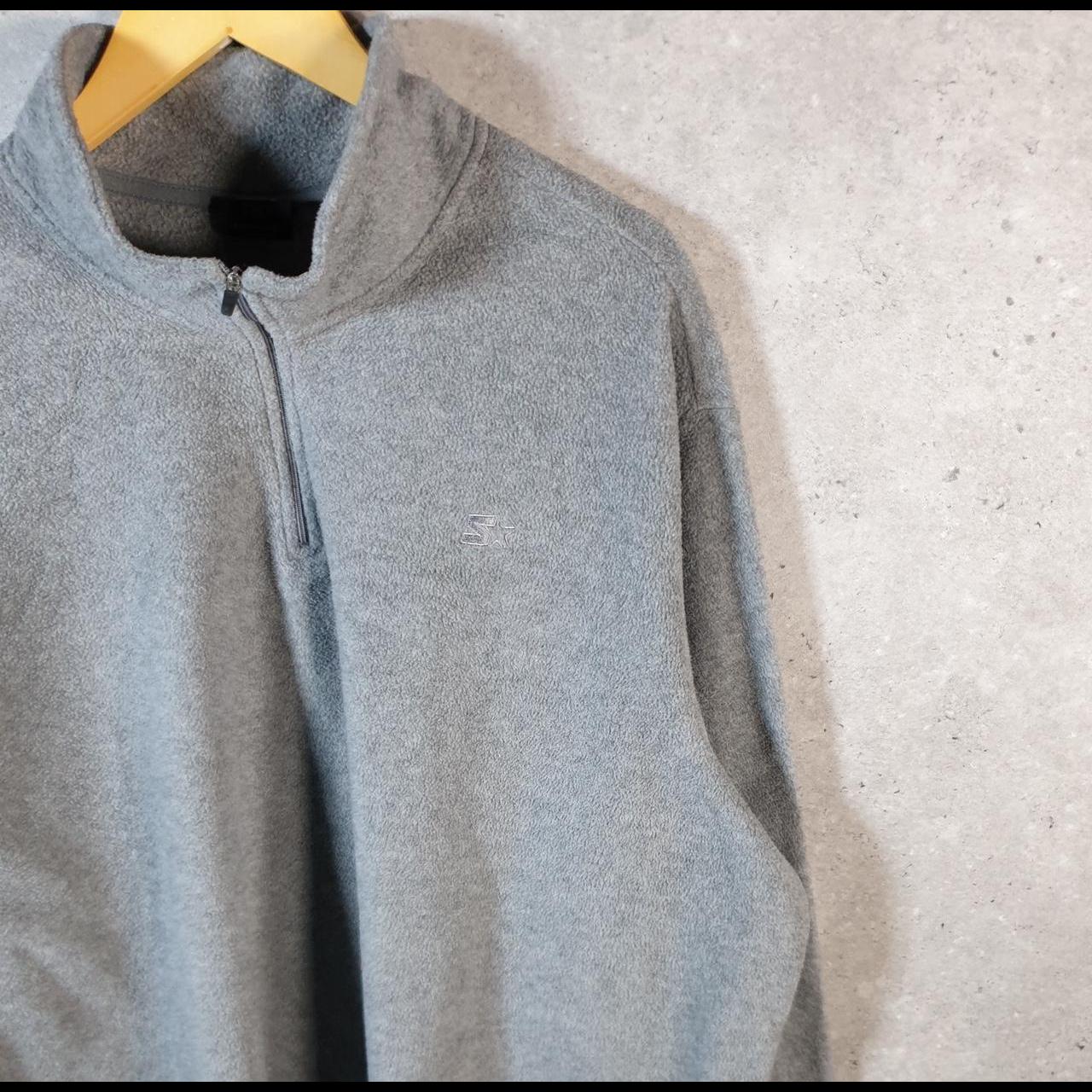 Vintage Starter Fleece Sweatshirt Jacket Mens 3XL Grey 1/4 Zip Embroidered Logo