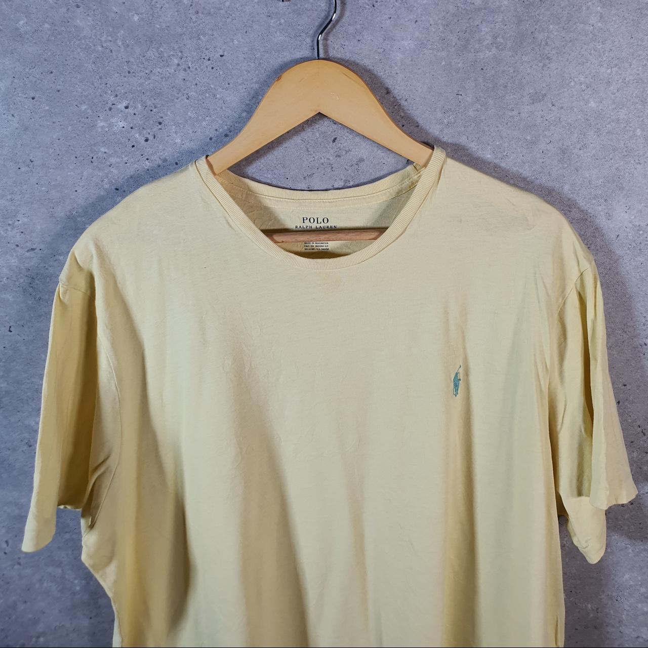 Vintage Ralph Lauren Polo T Shirt Men’s XL Yellow Embroidered Pony Classic Fit C9112