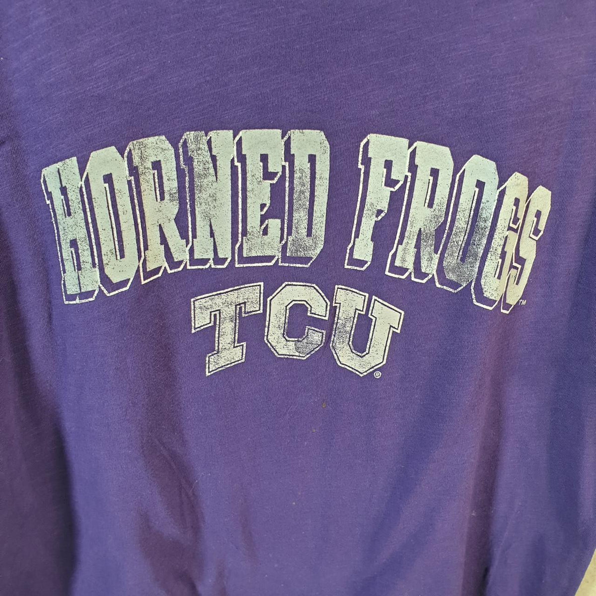 Vintage Champion Horned Frogs TCU Spellout T Shirt Men’s Medium Purple USA Athletic