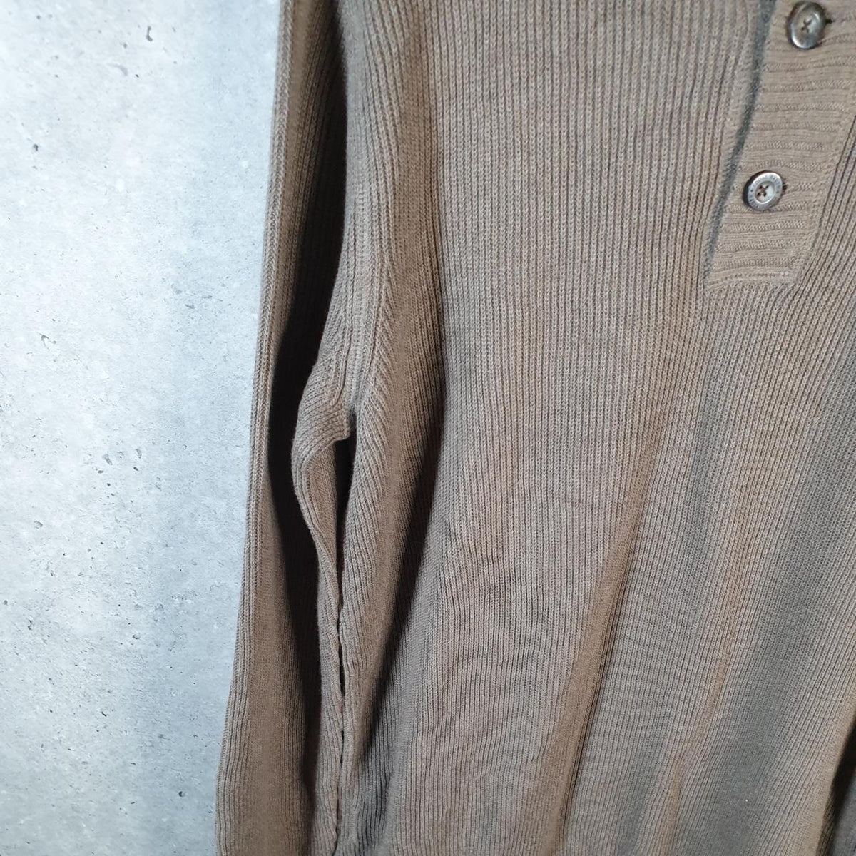 Vintage Eddie Bauer Knit Sweater Men’s Large Beige Y2K Pullover Button Up