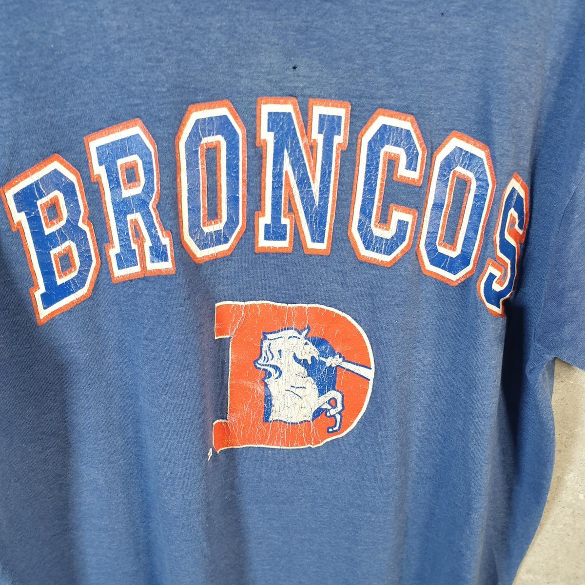 Vintage Champion Denver Broncos NFL 90s USA Single Stitch T Shirt Men’s Large Blue