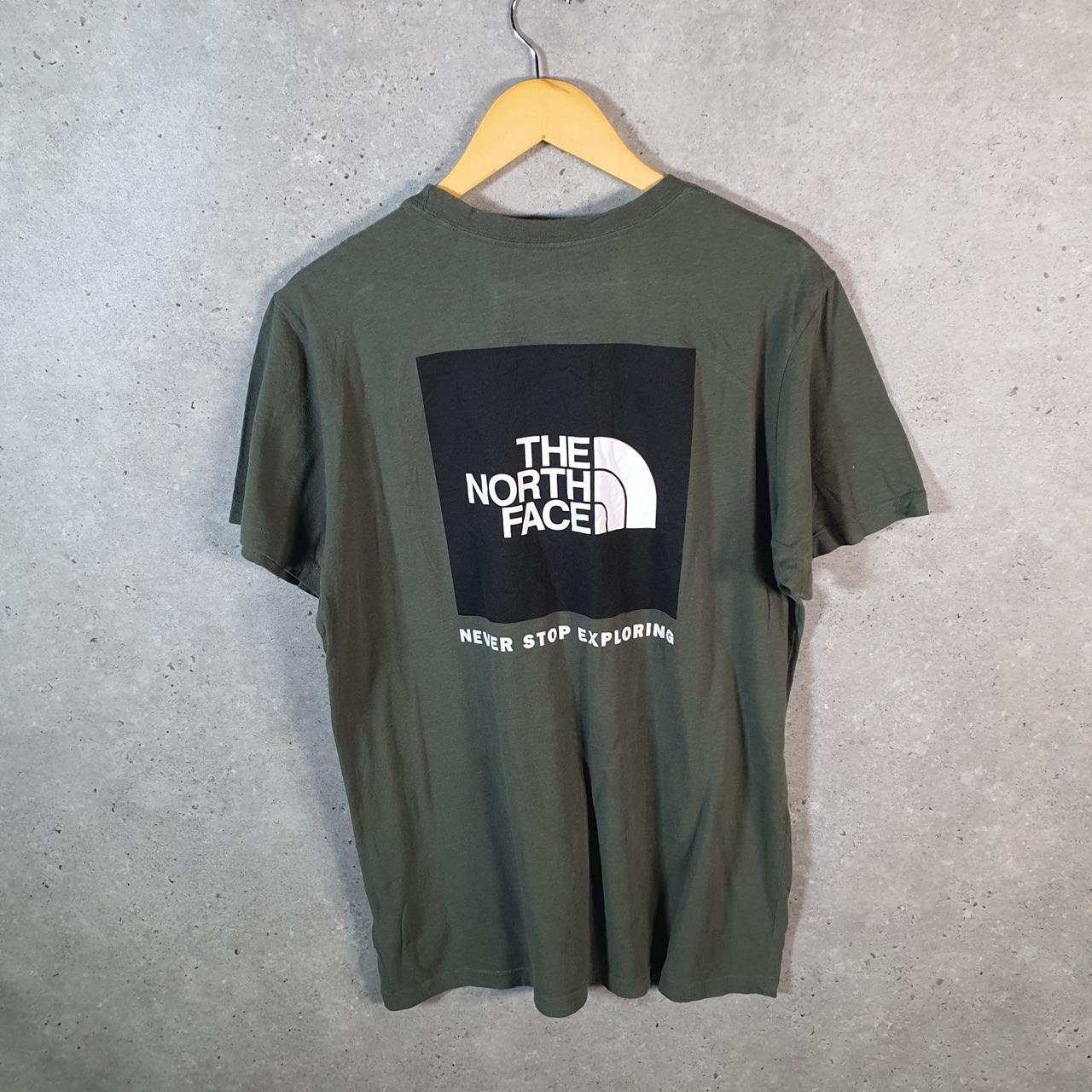 Vintage The North Face TNF Spellout T Shirt Shirt Men’s Medium Khaki Green Logo Athletic C9739