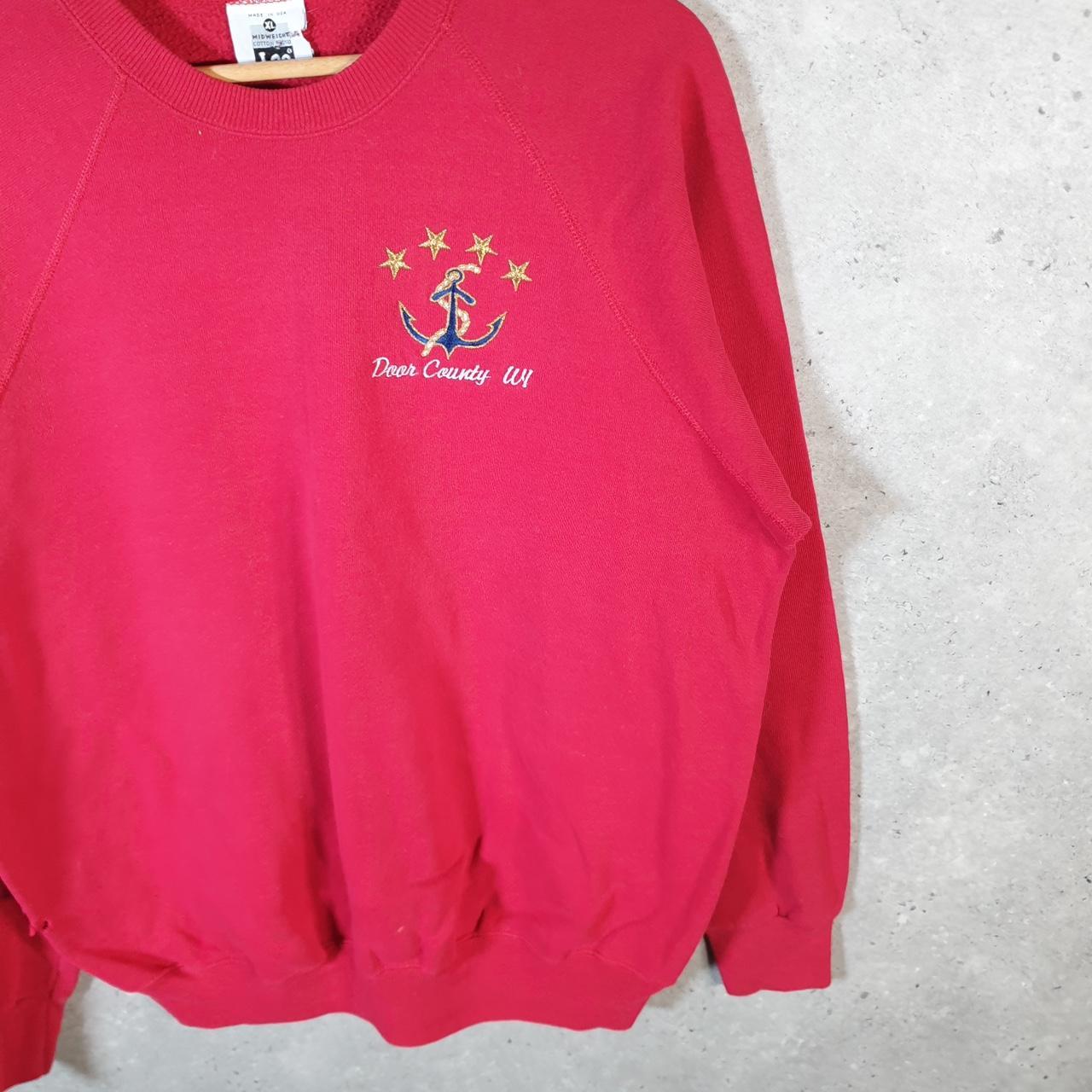Vintage Lee Midweight Made In USA Sweatshirt Men’s XL Red Doon County Anchor