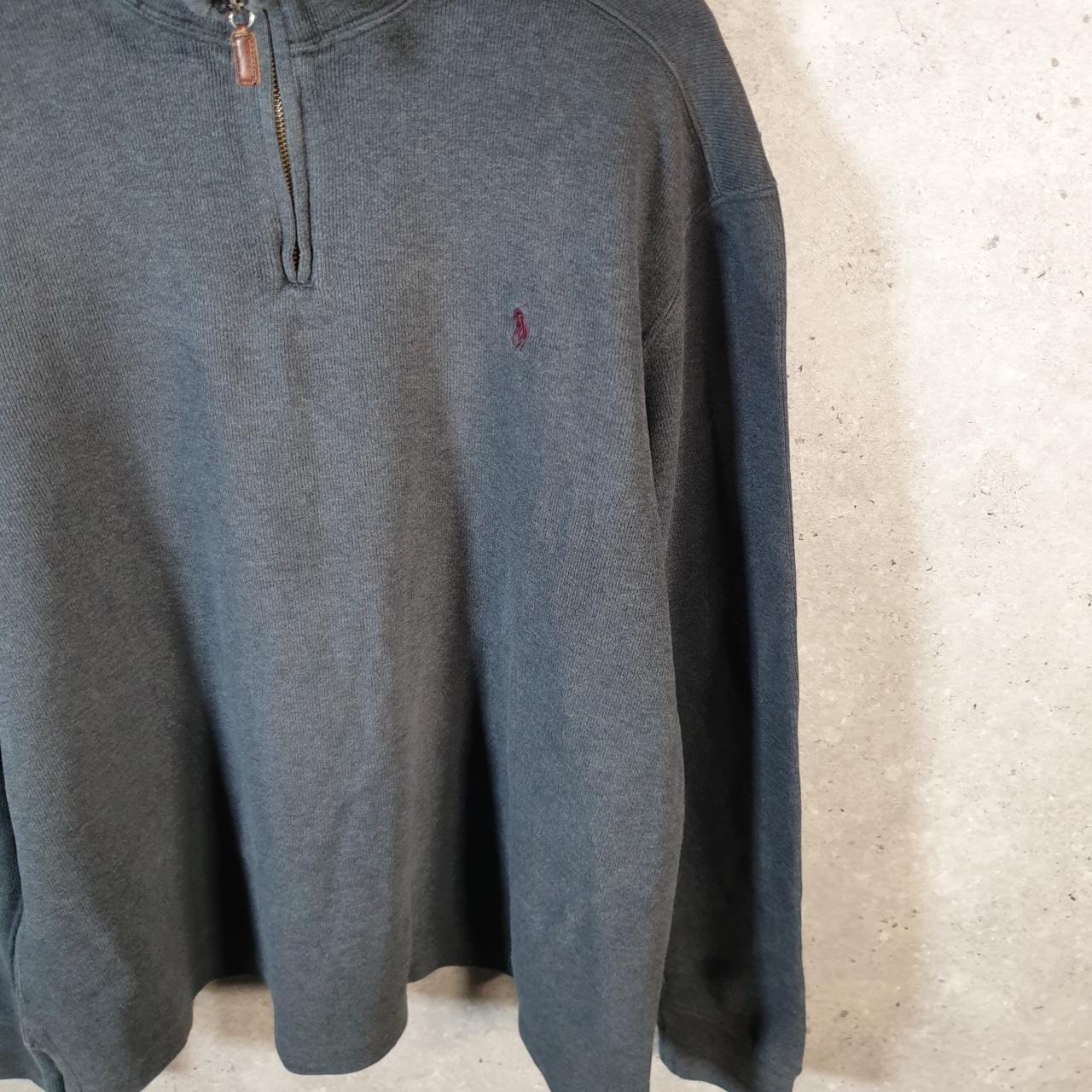 Vintage Ralph Lauren Polo 1/4 Zip Sweatshirt Men’s Large Grey Cotton Pullover Pony