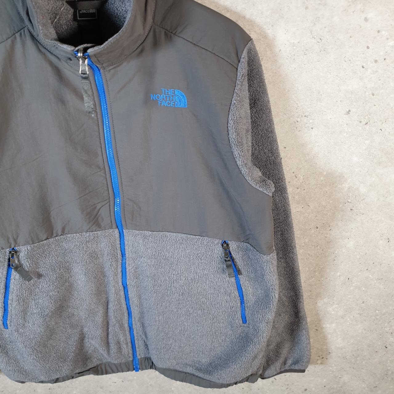Vintage The North Face TNF Denali Fleece Sweatshirt Boys XL Grey Full Zip Logo