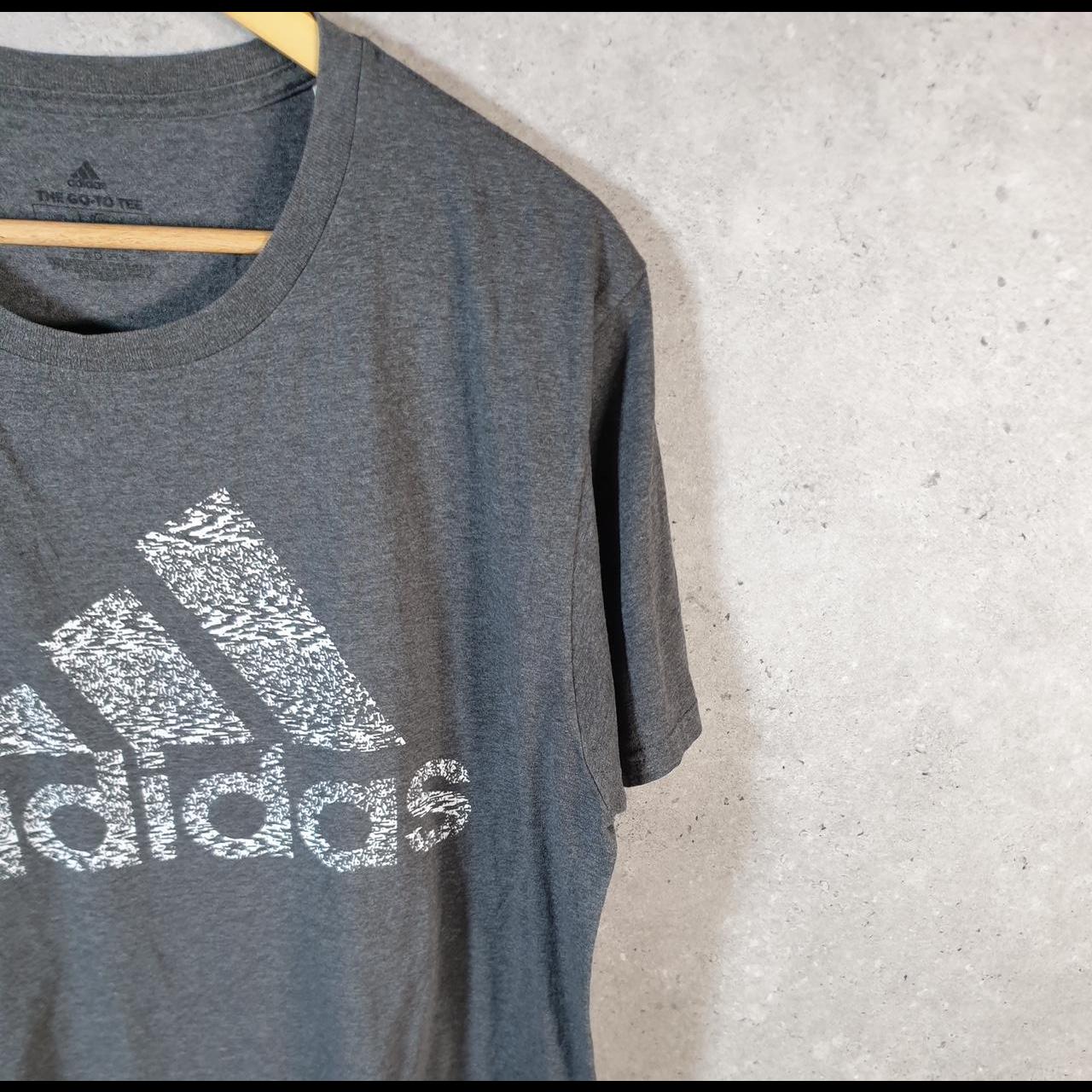 Vintage Adidas Amplifier T Shirt Men’s Large Grey Three Stripes Logo Athletic