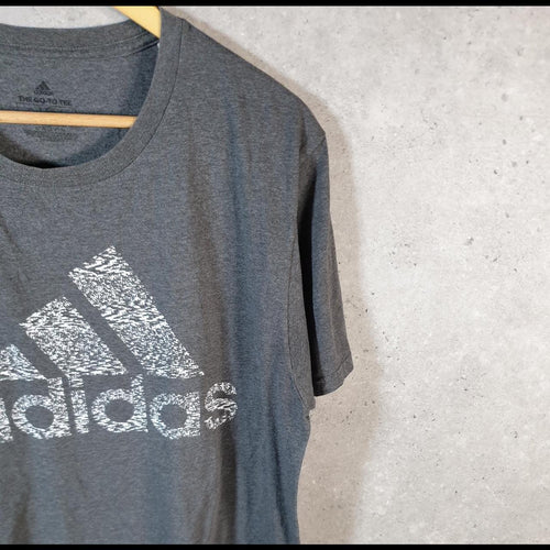 Vintage Adidas Amplifier T Shirt Men’s Large Grey Three Stripes Logo Athletic