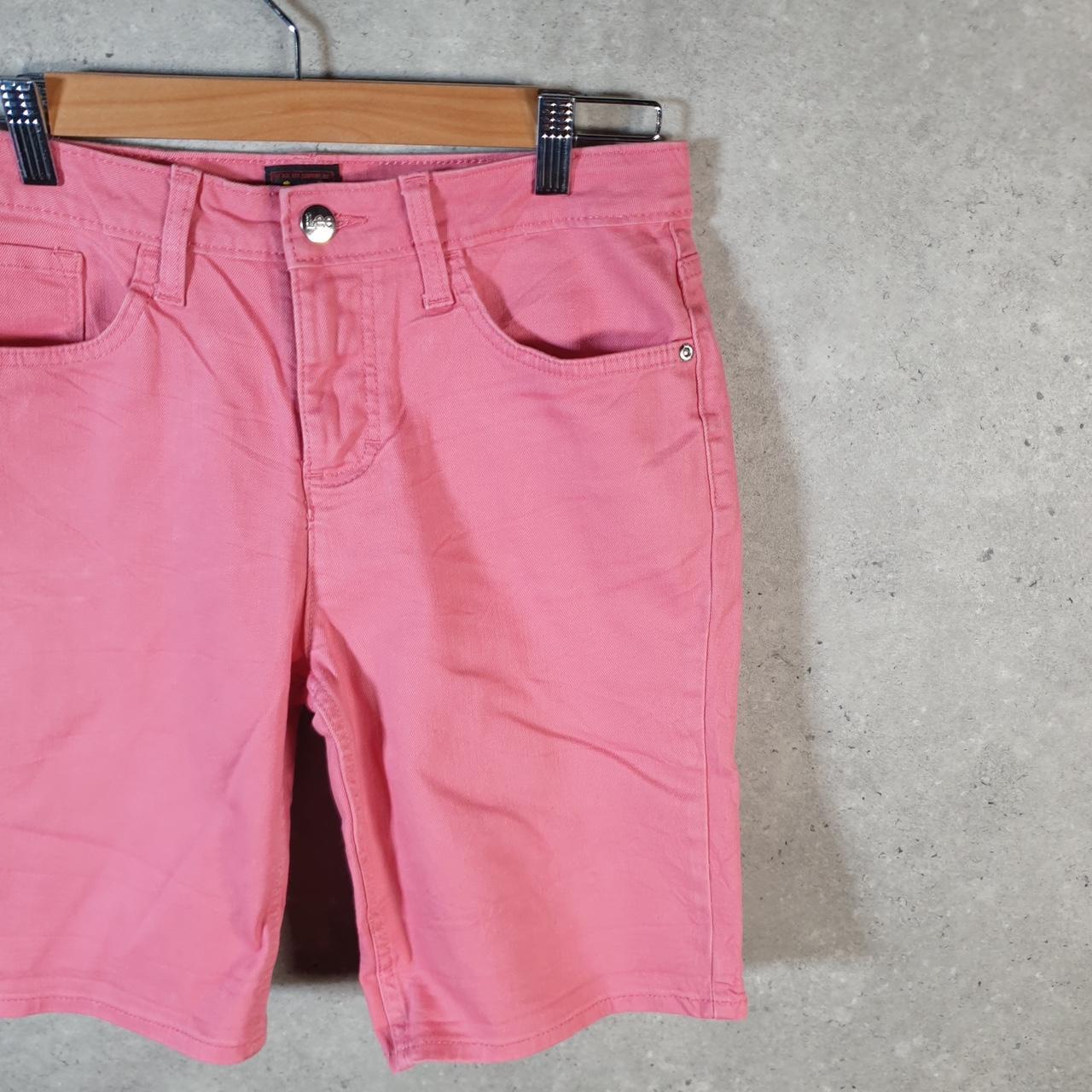 Vintage Lee Baggy Shorts Jorts Cargo Womens W28 Pink Relaxed Cotton