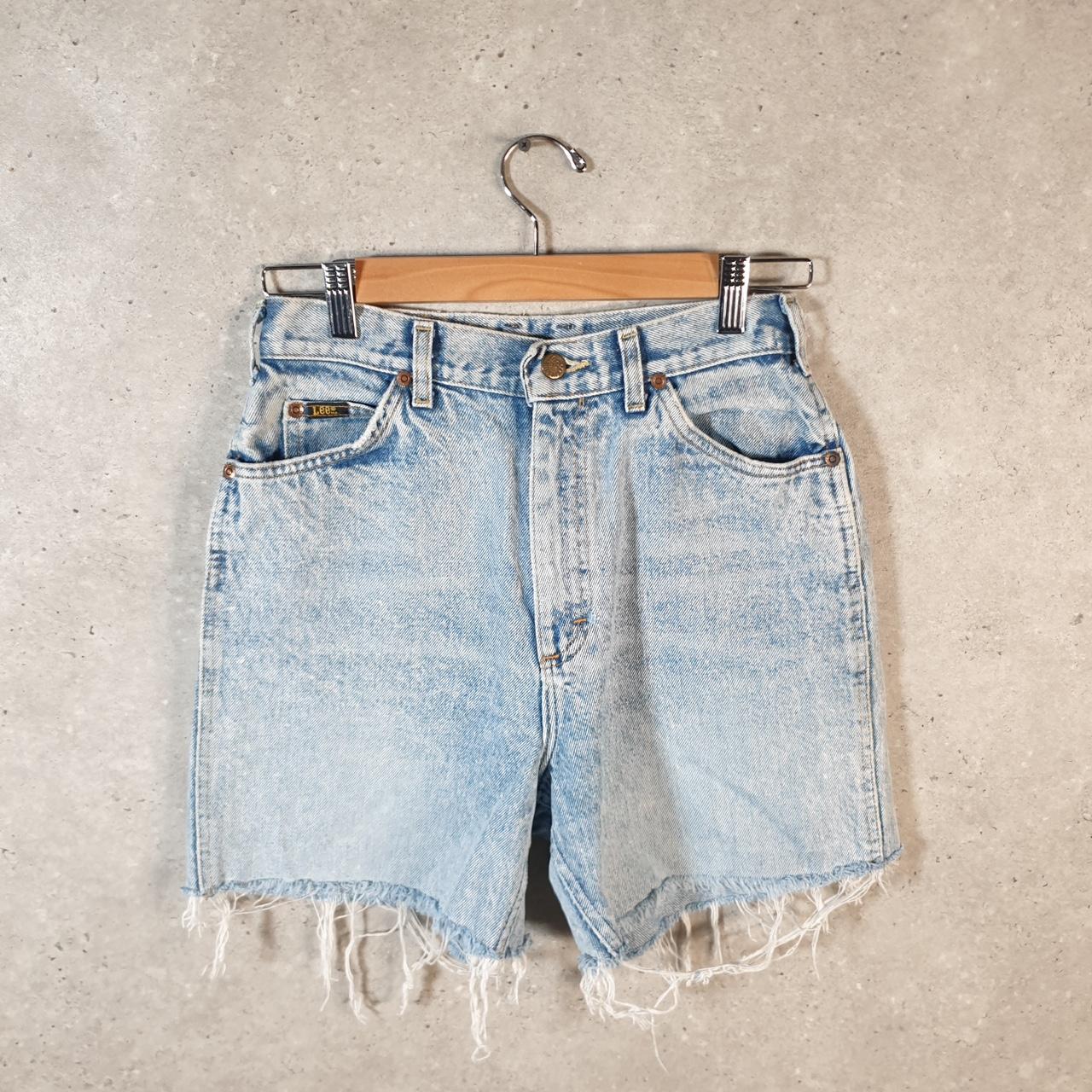 Vintage Lee Baggy Shorts Jorts Cargo Womens W26 Blue Denim Relaxed Cargo