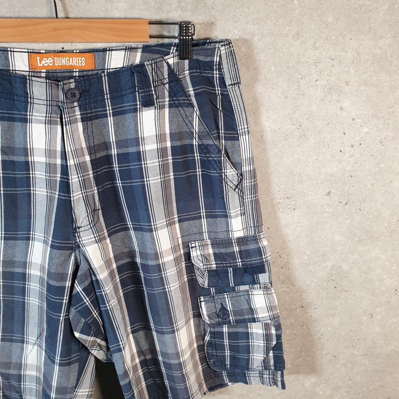Vintage Lee Dungarees Shorts Jorts Chino Cargo Men’s W34 Checkered Cotton